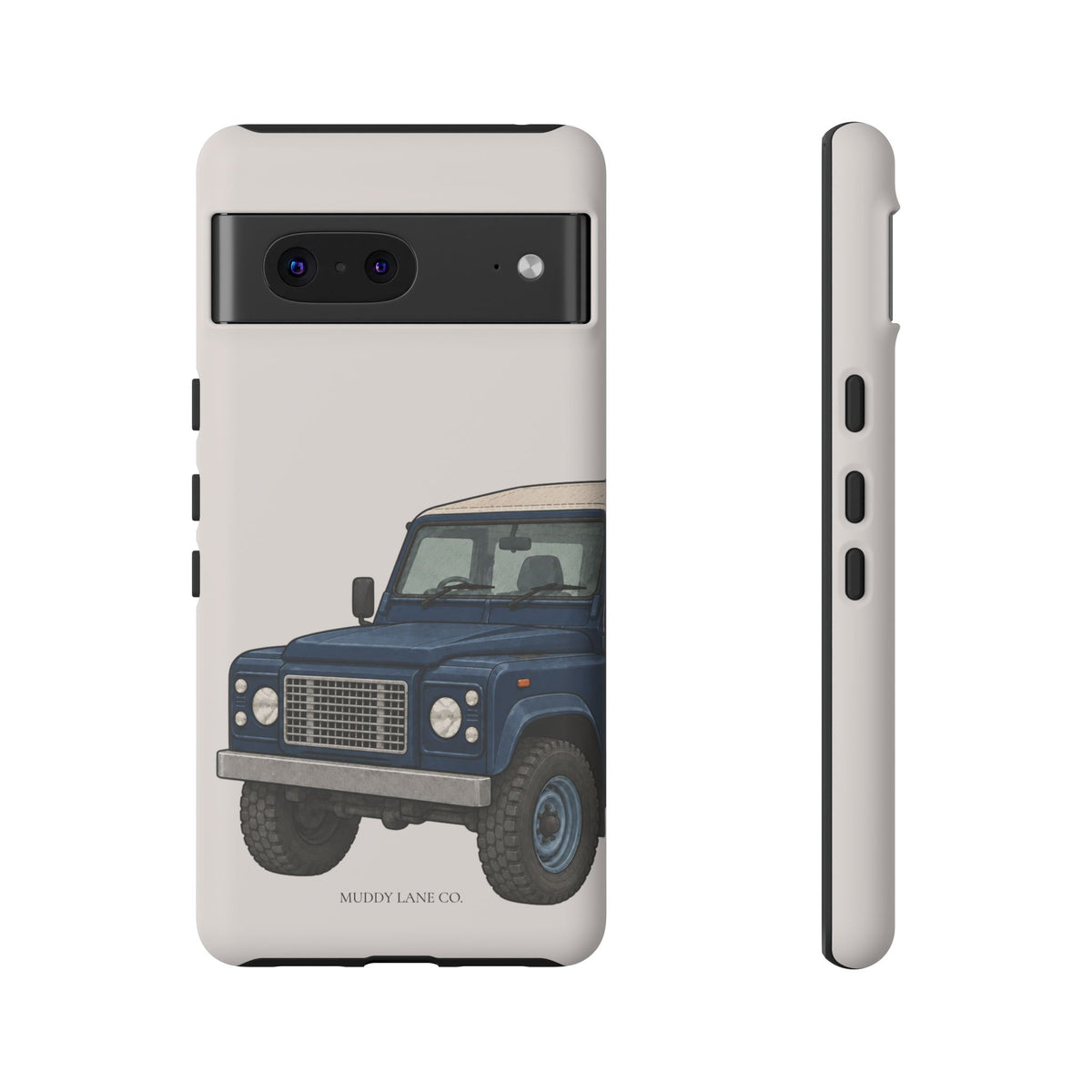 Blue Classic 4x4 Close-Up Tough Phone Case in Warm Cream Matte