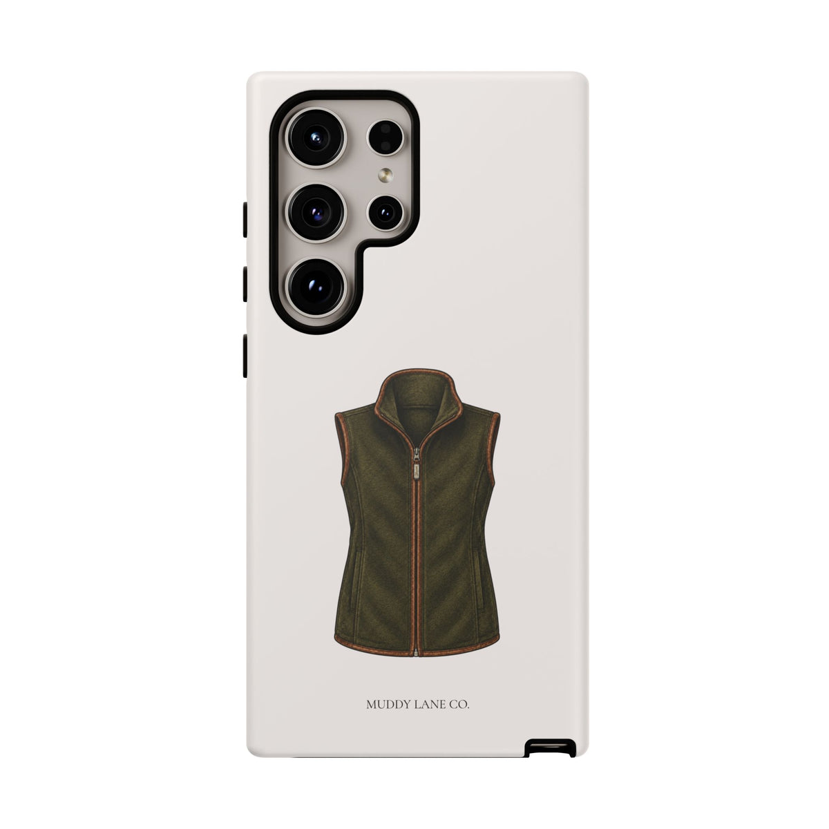 Country Gilet Tough Phone Case in Warm Cream Matte