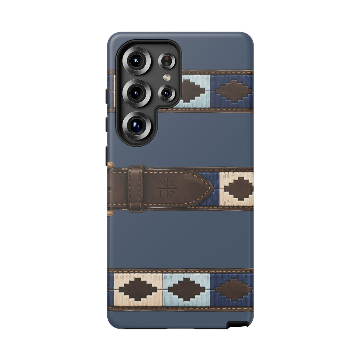 Country Belt Pattern Tough Phone Case in Deep Navy Matte