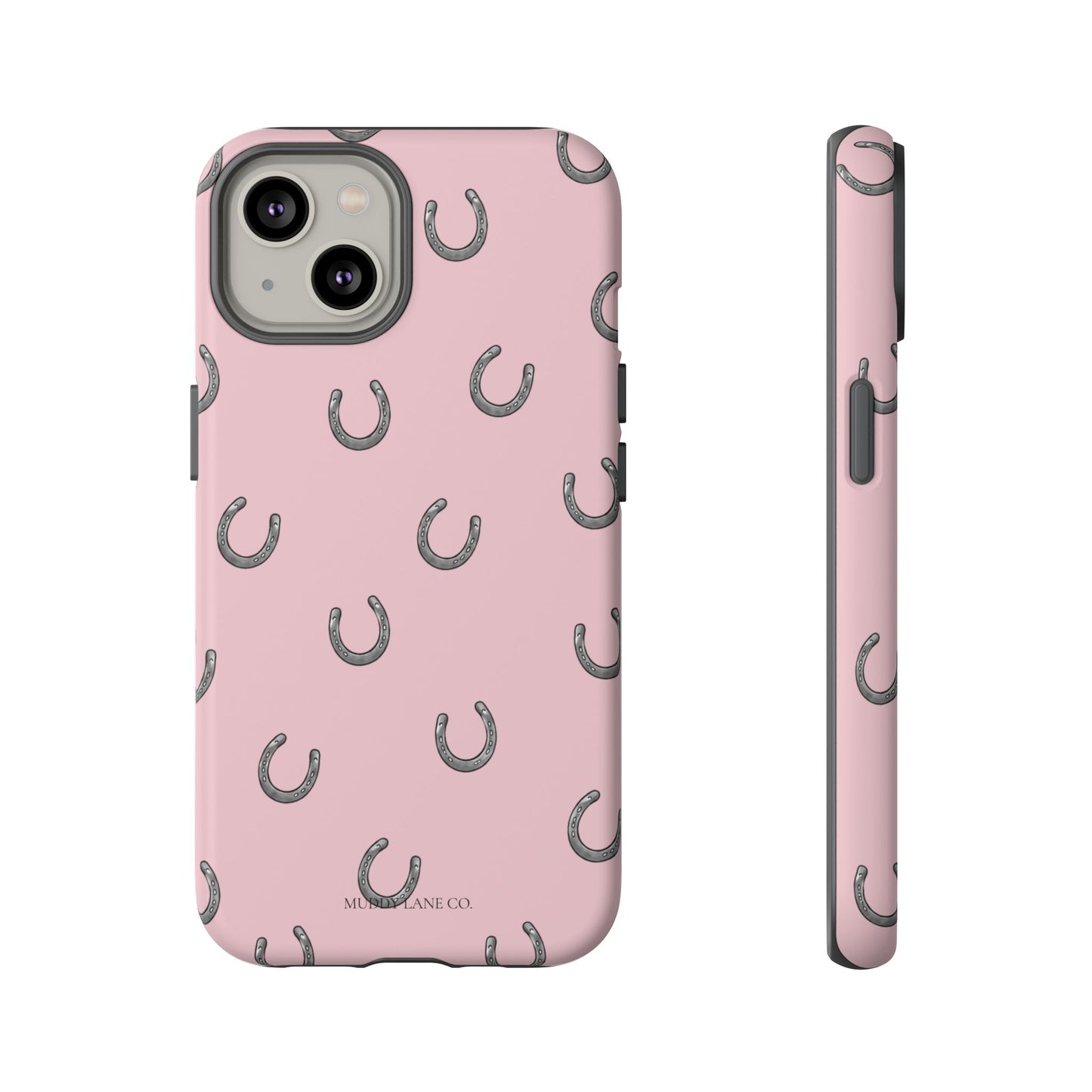 Horseshoe Pattern Tough Phone Case in Soft Rosette Pink Matte