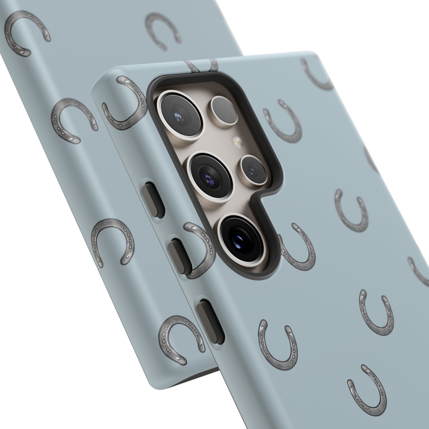 Horseshoe Pattern Tough Phone Case in Dusty Blue Matte