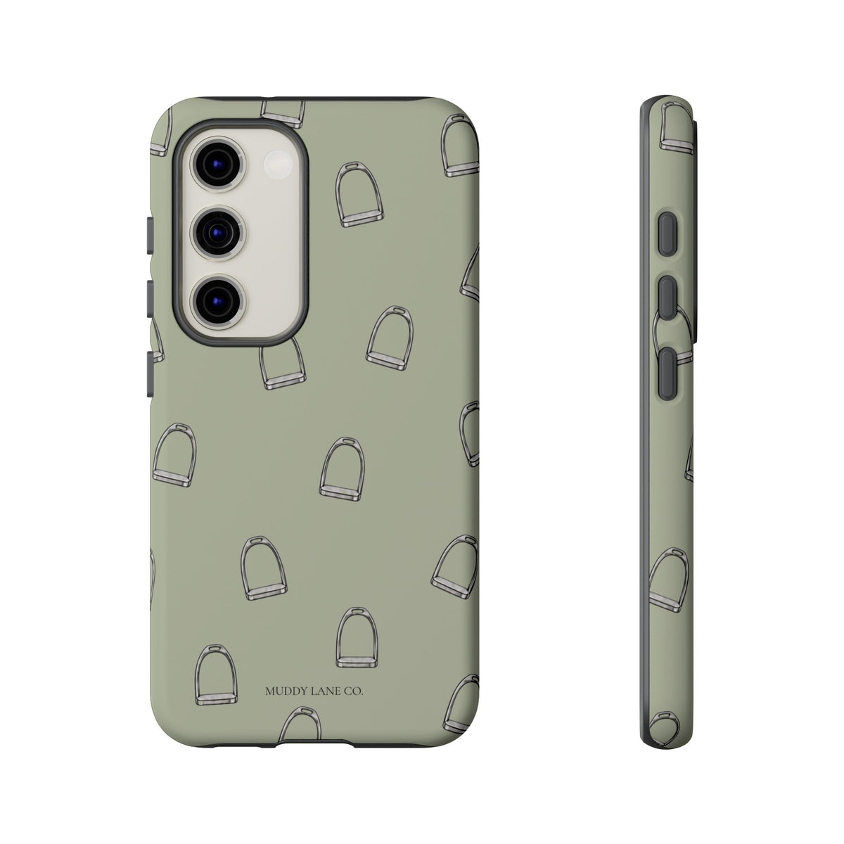 Stirrup Pattern Tough Phone Case in Light Sage Matte