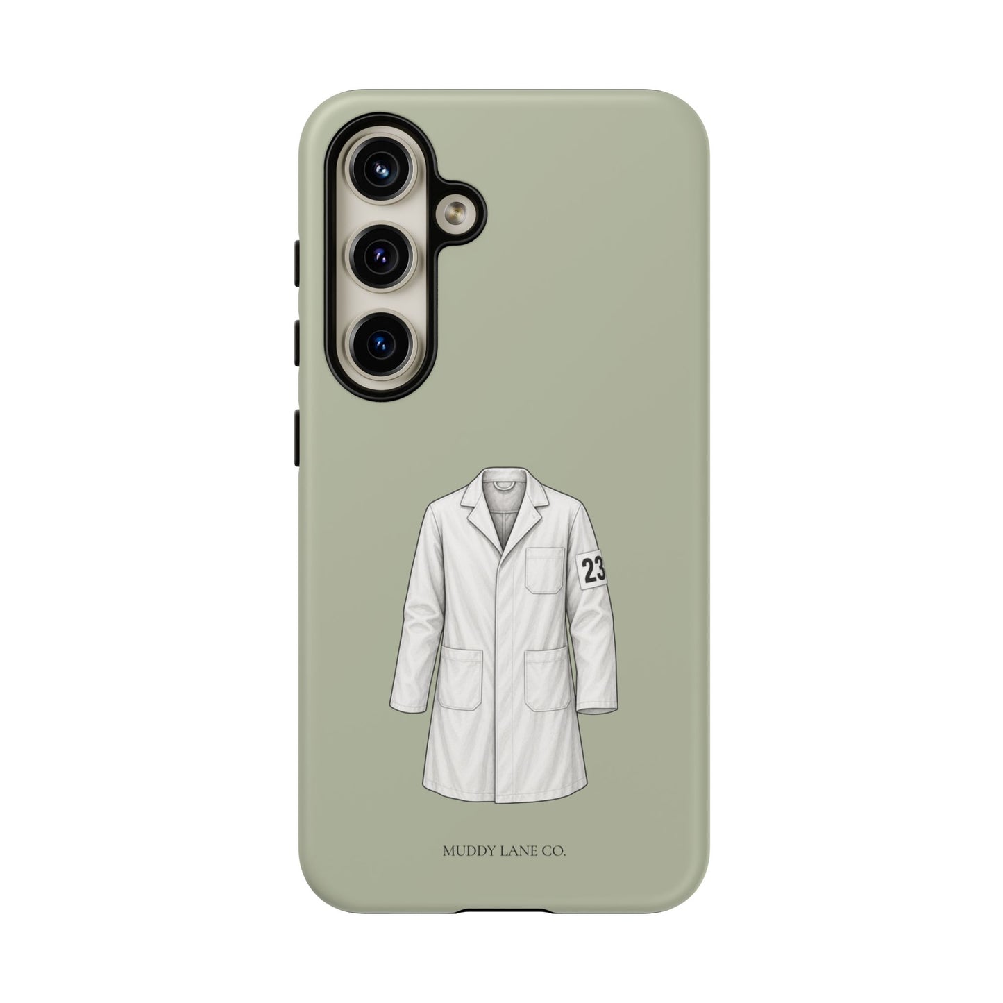 Showing Coat Tough Phone Case in Light Sage Matte