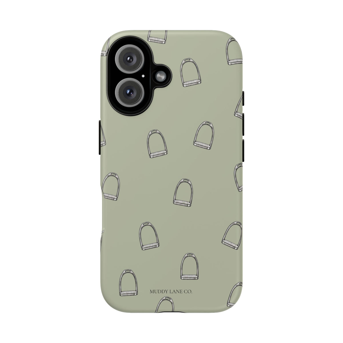 Stirrup Pattern Tough Phone Case in Light Sage Matte