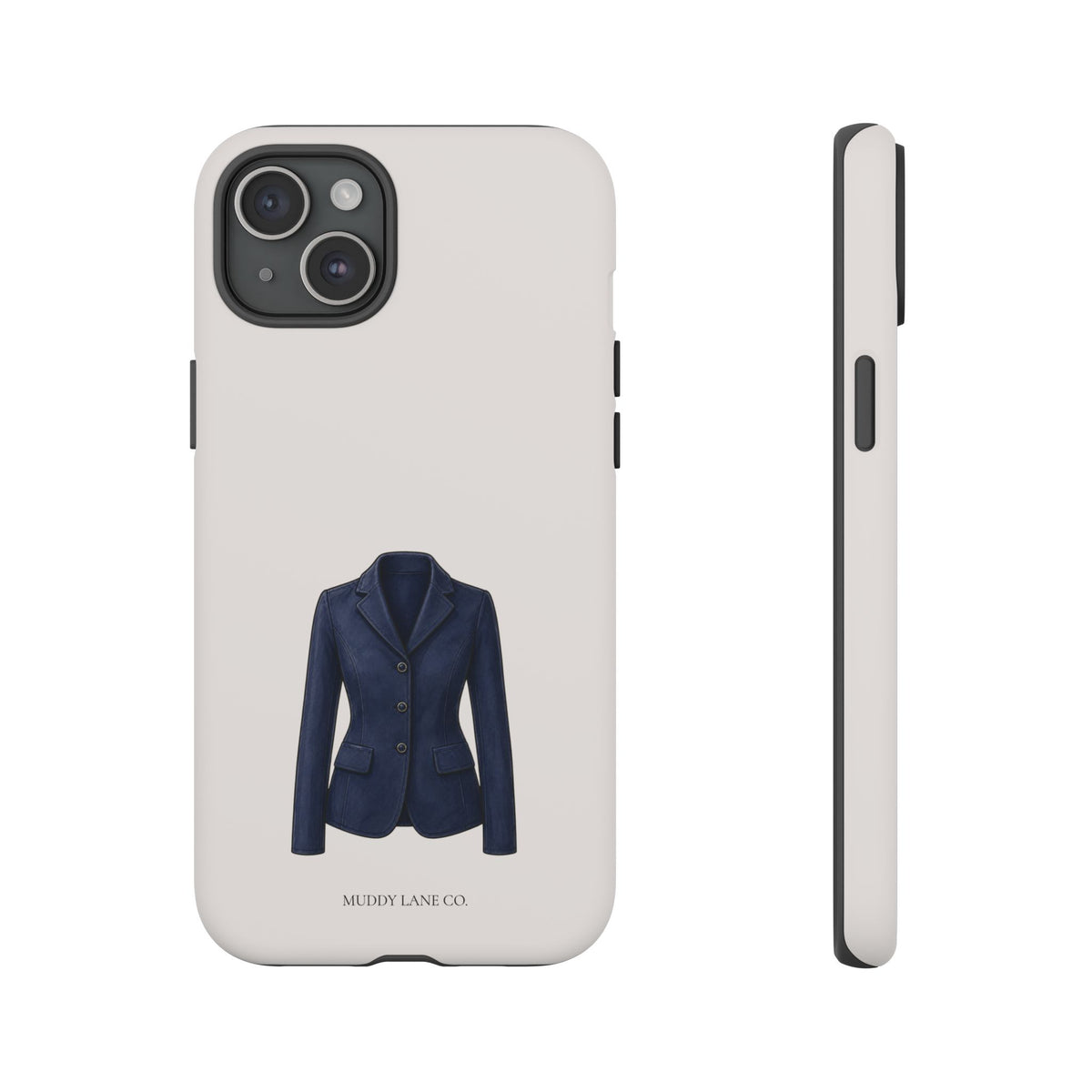 Navy Show Jacket Tough Phone Case in Warm Cream Matte