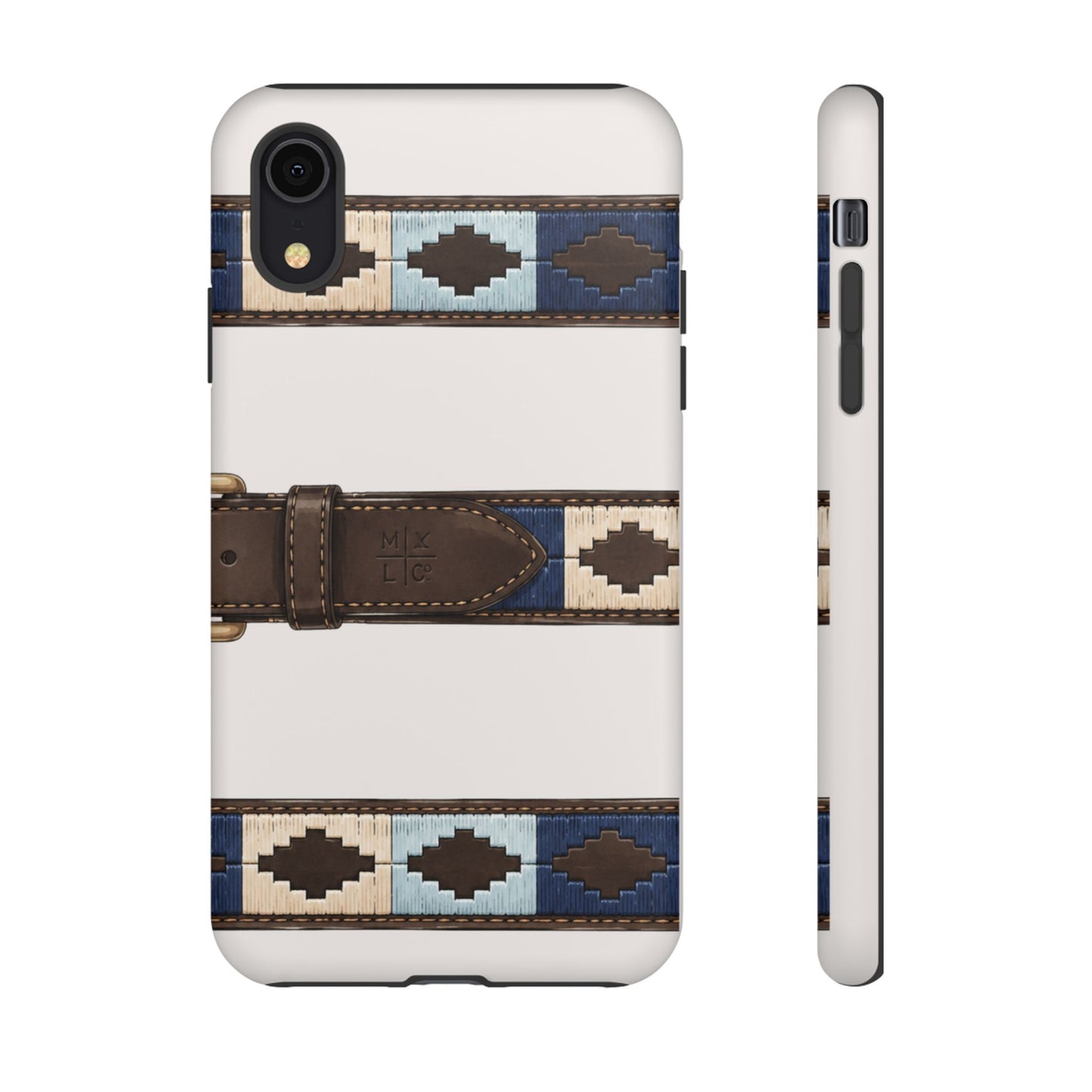 Country Belt Pattern Tough Phone Case in Warm Cream Matte