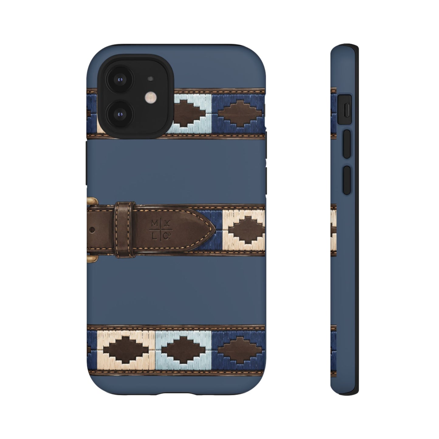Country Belt Pattern Tough Phone Case in Deep Navy Matte