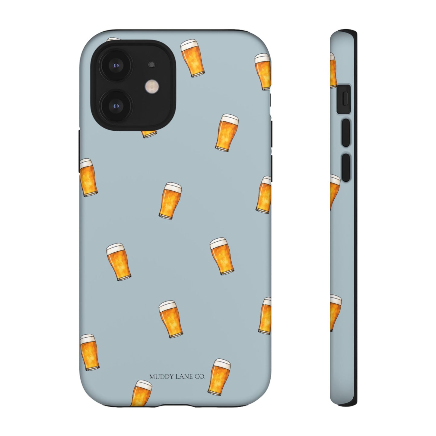 Pint Pattern Tough Phone Case in Dusty Blue Matte