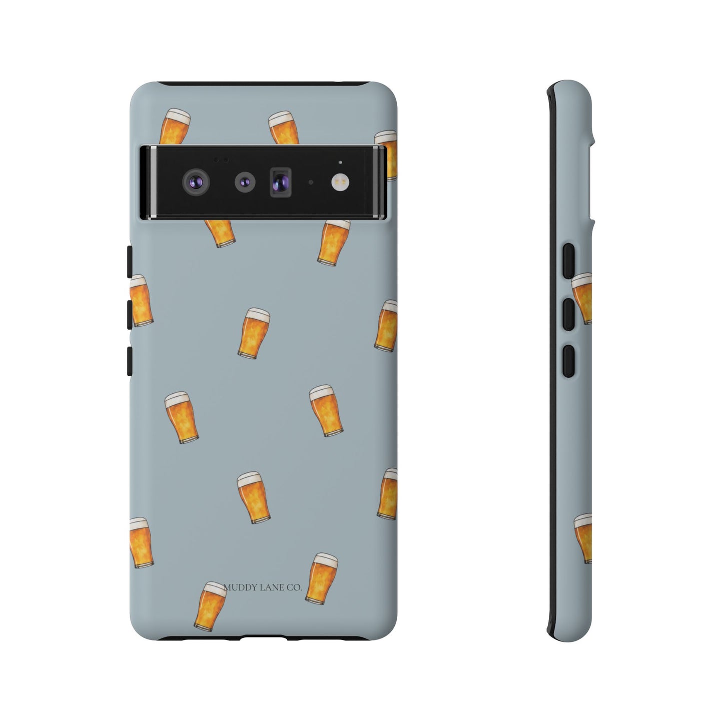 Pint Pattern Tough Phone Case in Dusty Blue Matte