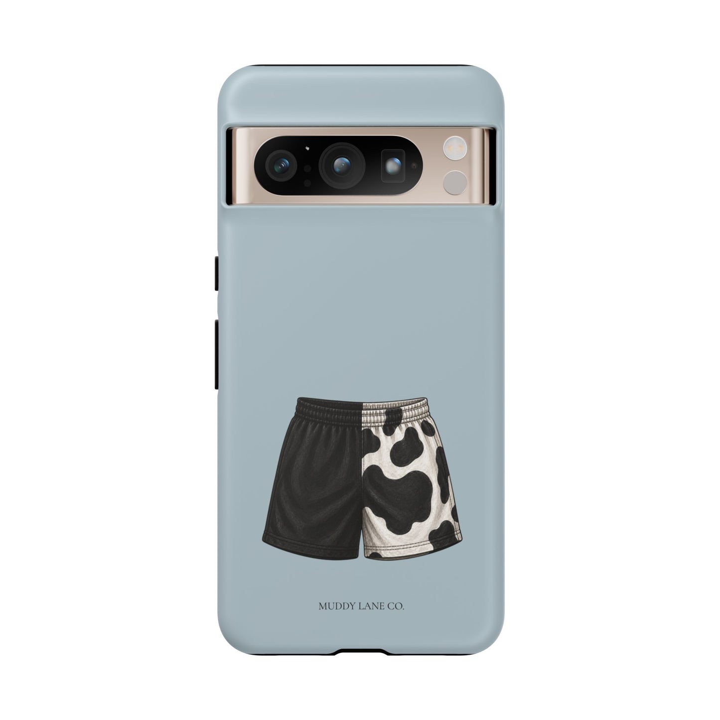 Cow Print Shorts Tough Phone Case in Dusty Blue Matte
