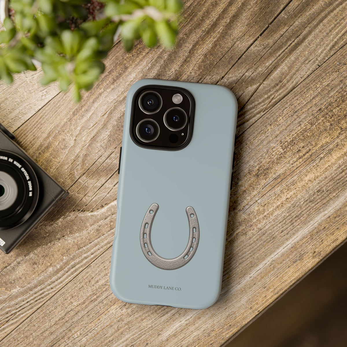 Horseshoe Tough Phone Case in Dusty Blue Matte