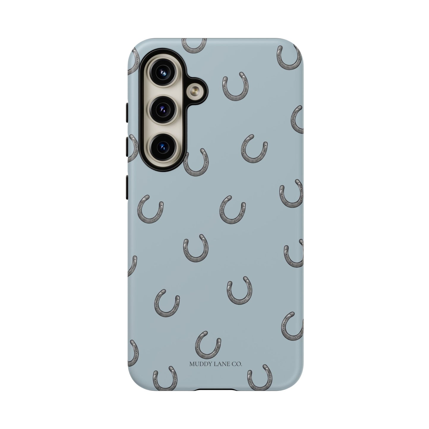 Horseshoe Pattern Tough Phone Case in Dusty Blue Matte