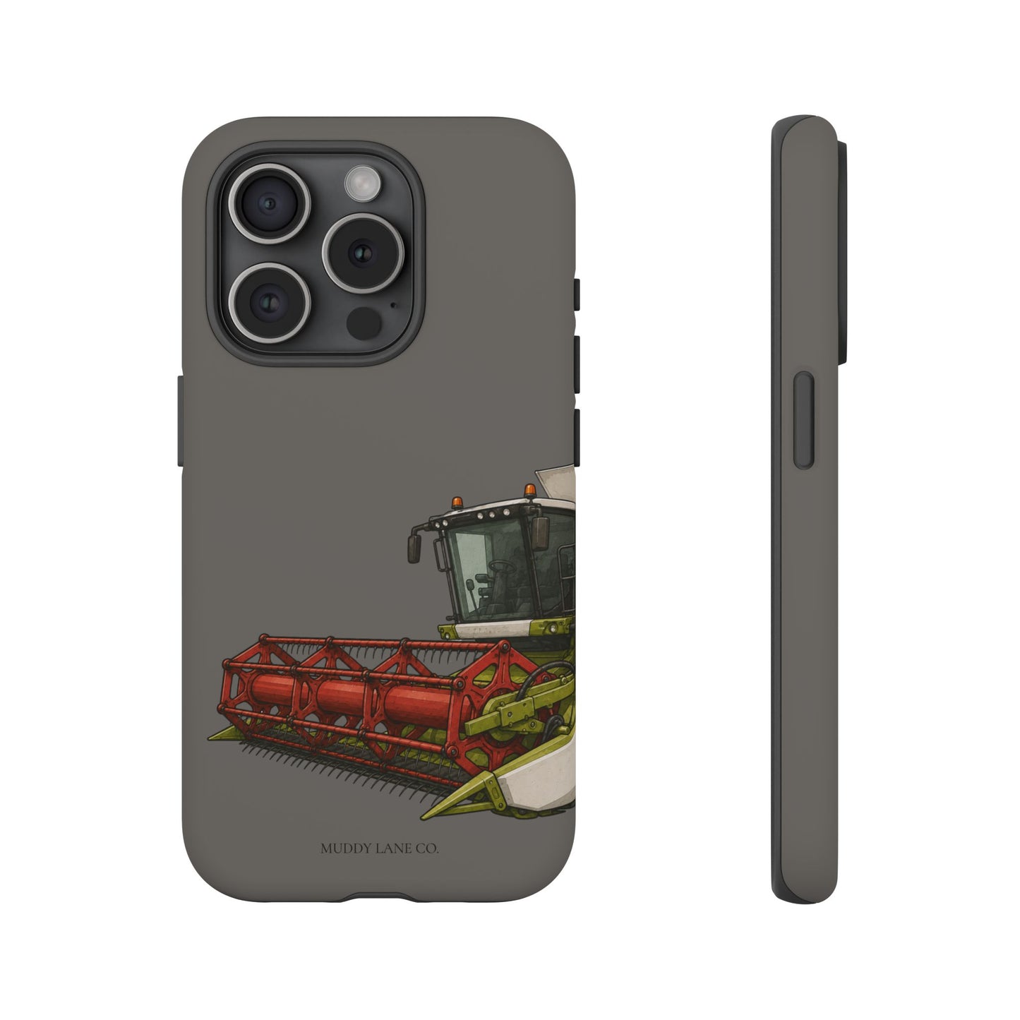 Combine Harvester Close-Up Tough Phone Case in Dark Grey Matte