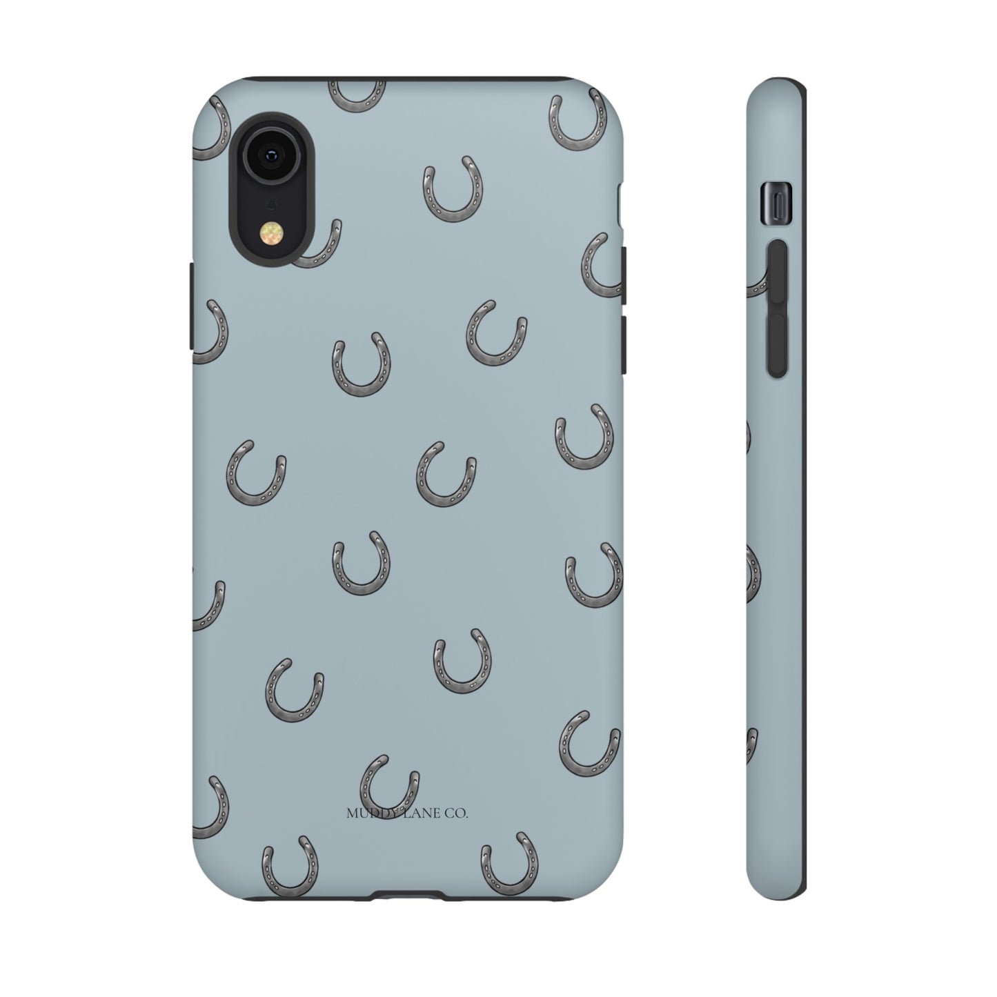 Horseshoe Pattern Tough Phone Case in Dusty Blue Matte