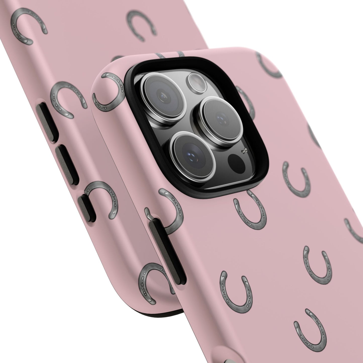 Horseshoe Pattern Tough Phone Case in Soft Rosette Pink Matte