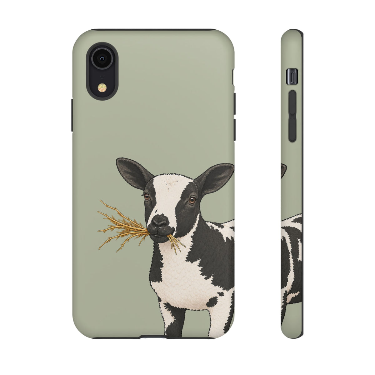 Dutch Spotted Sheep phone case in Light Sage by Muddy Lane Co, photo 5