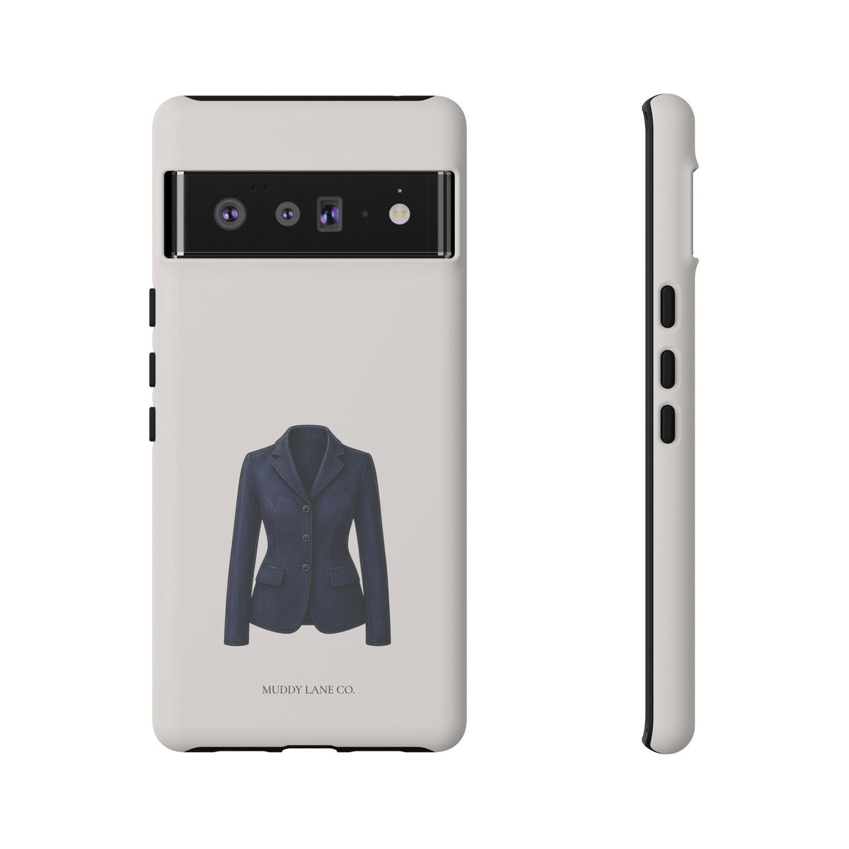 Navy Show Jacket Tough Phone Case in Warm Cream Matte