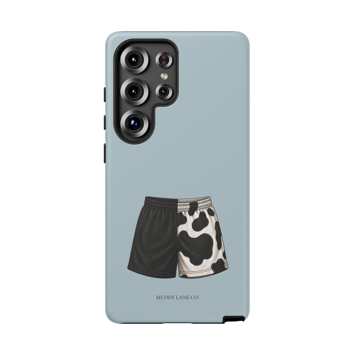 Cow Print Shorts Tough Phone Case in Dusty Blue Matte