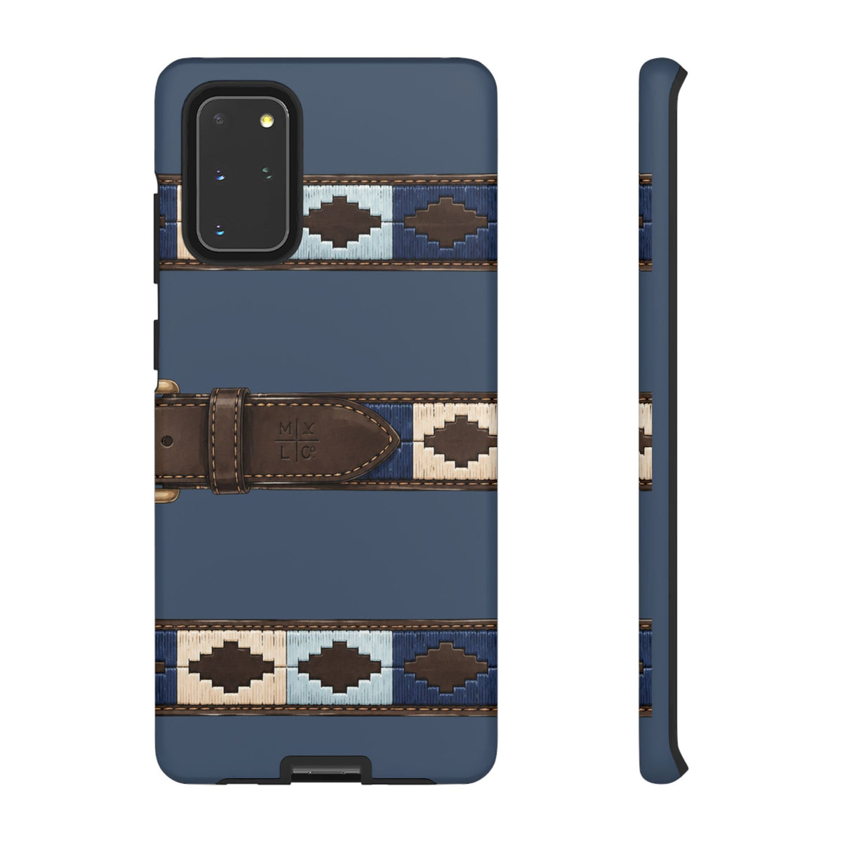 Country Belt Pattern Tough Phone Case in Deep Navy Matte
