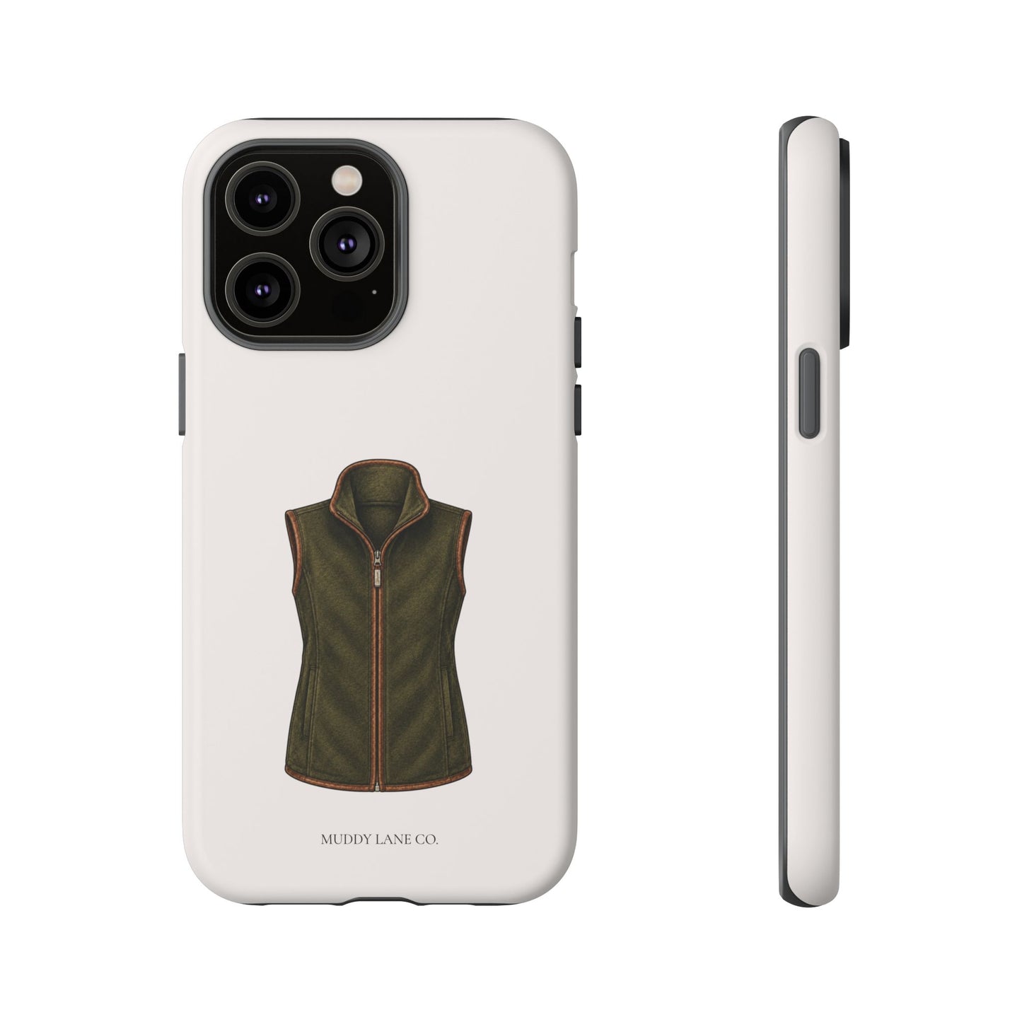 Country Gilet Tough Phone Case in Warm Cream Matte