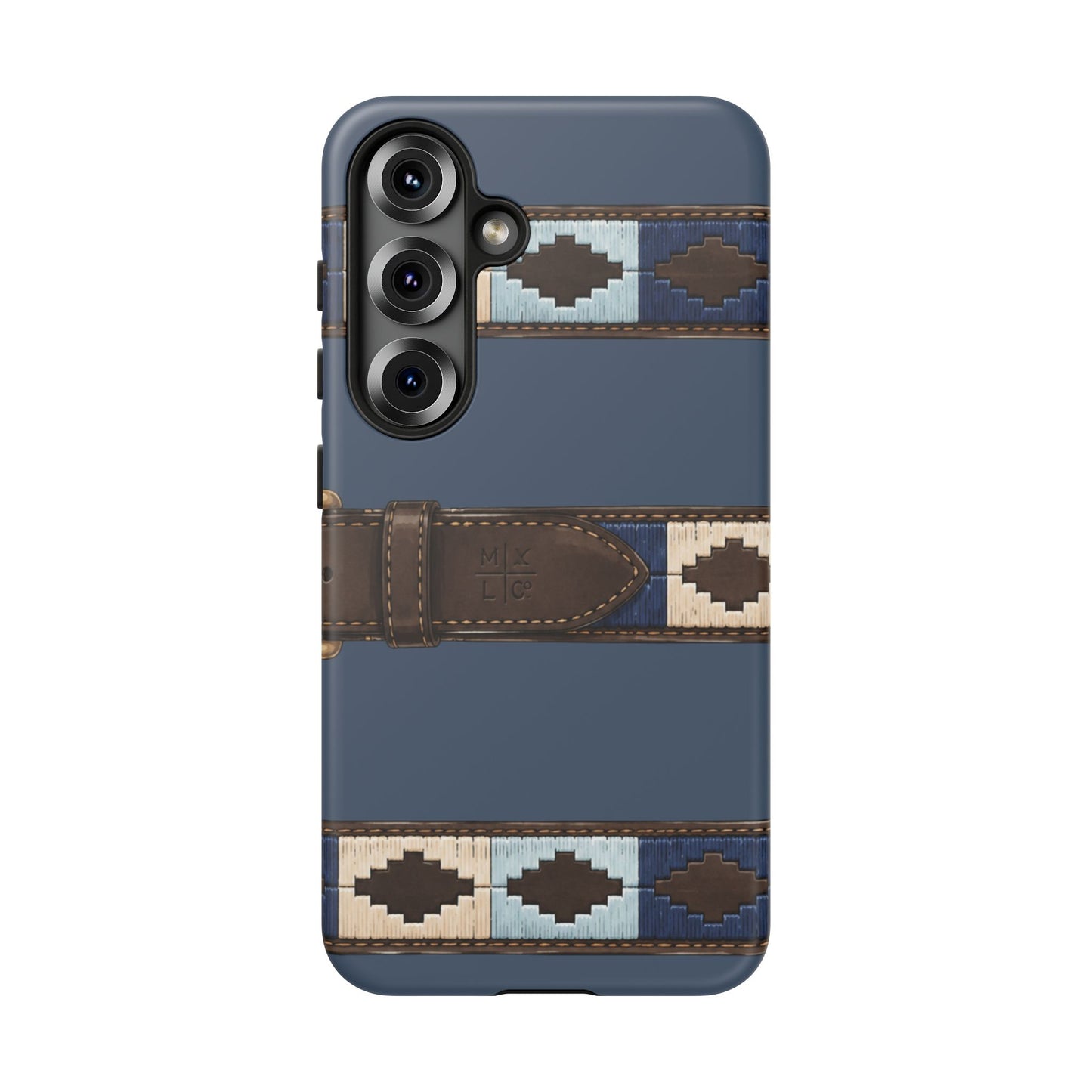 Country Belt Pattern Tough Phone Case in Deep Navy Matte