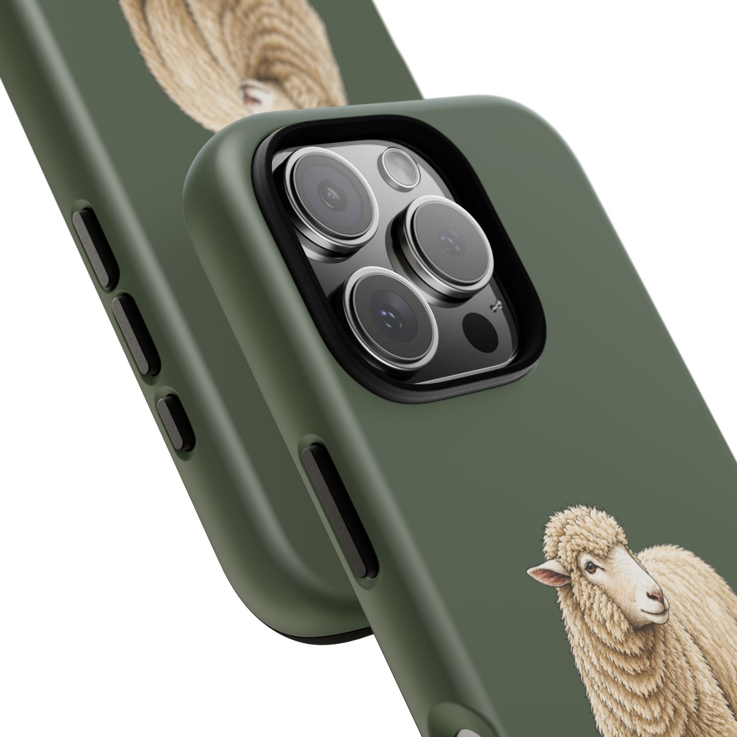 Sheep Tough Phone Case in Forest Green Matte