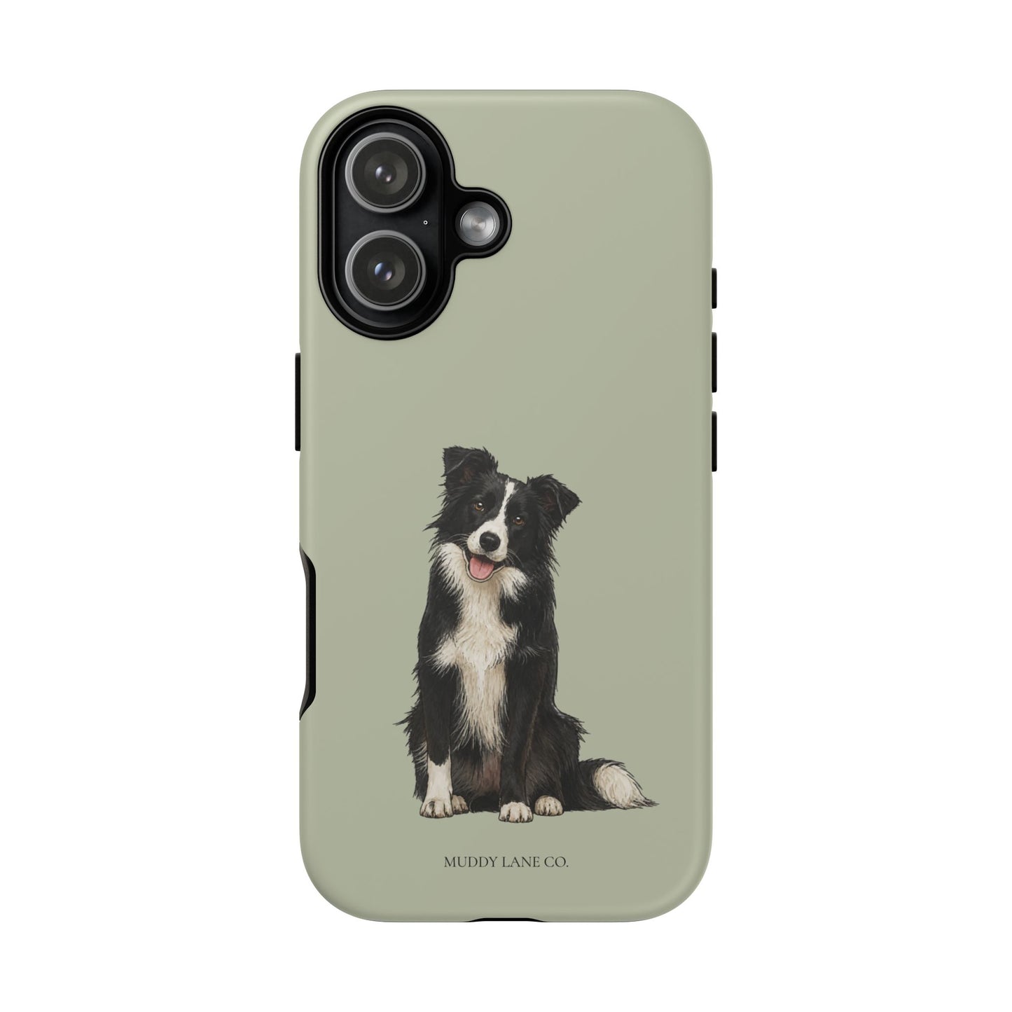 Border Collie Tough Phone Case in Light Sage Matte