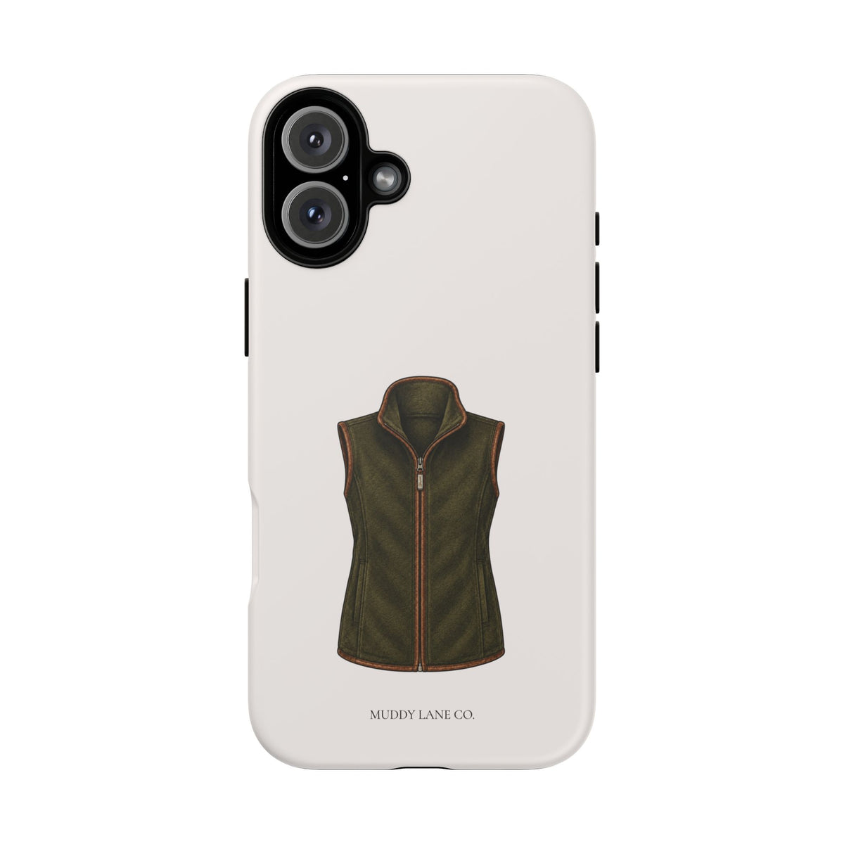 Country Gilet Tough Phone Case in Warm Cream Matte