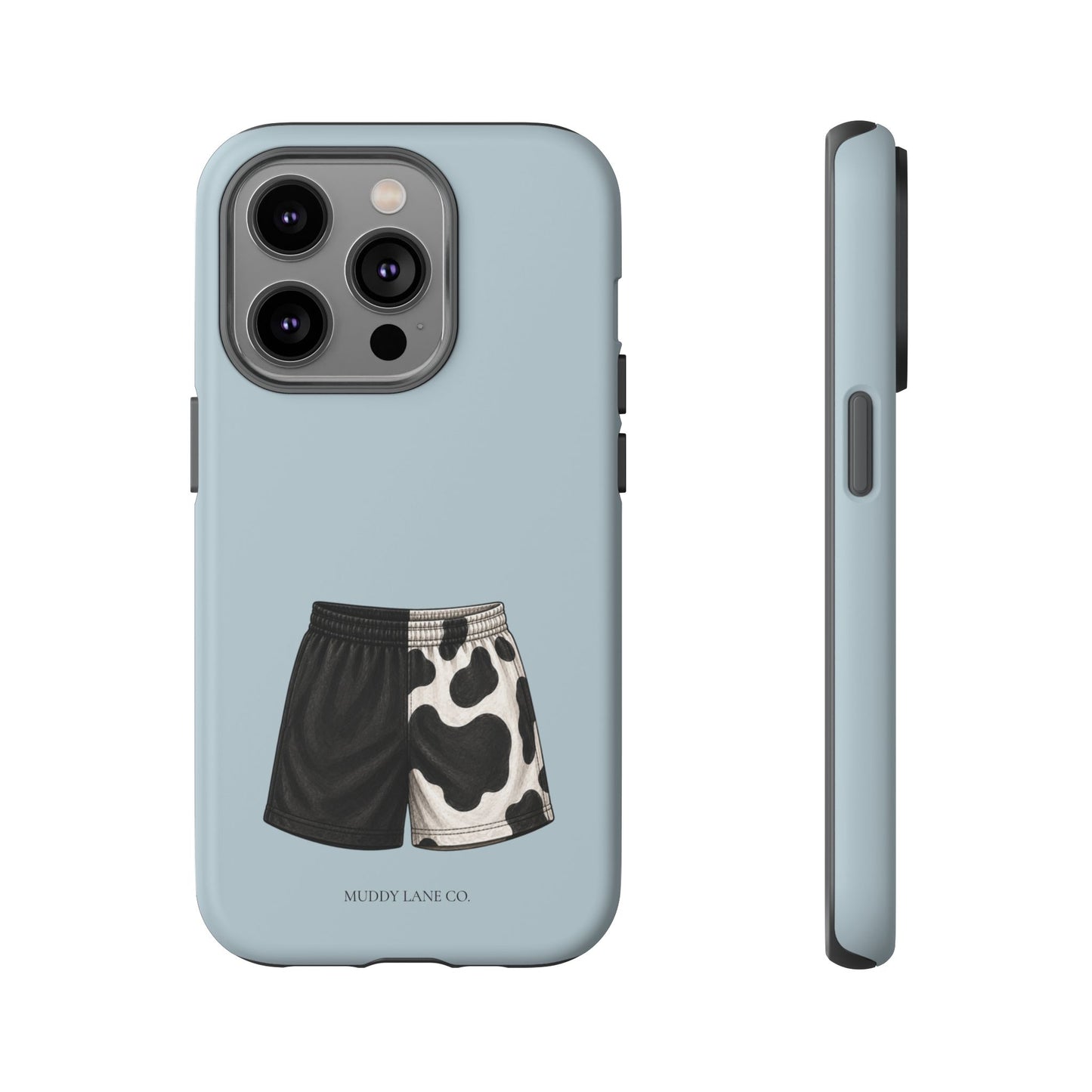 Cow Print Shorts Tough Phone Case in Dusty Blue Matte