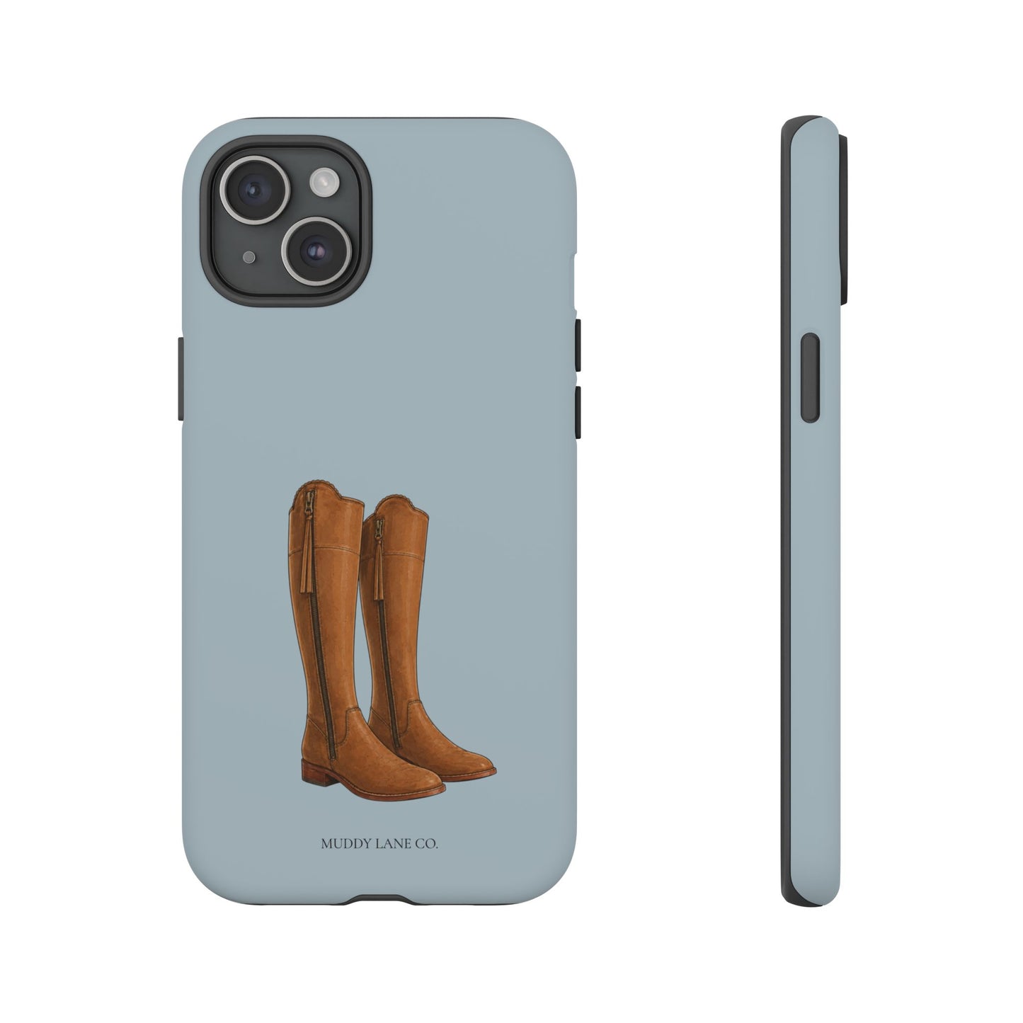 Riding Boots Tough Phone Case in Dusty Blue Matte