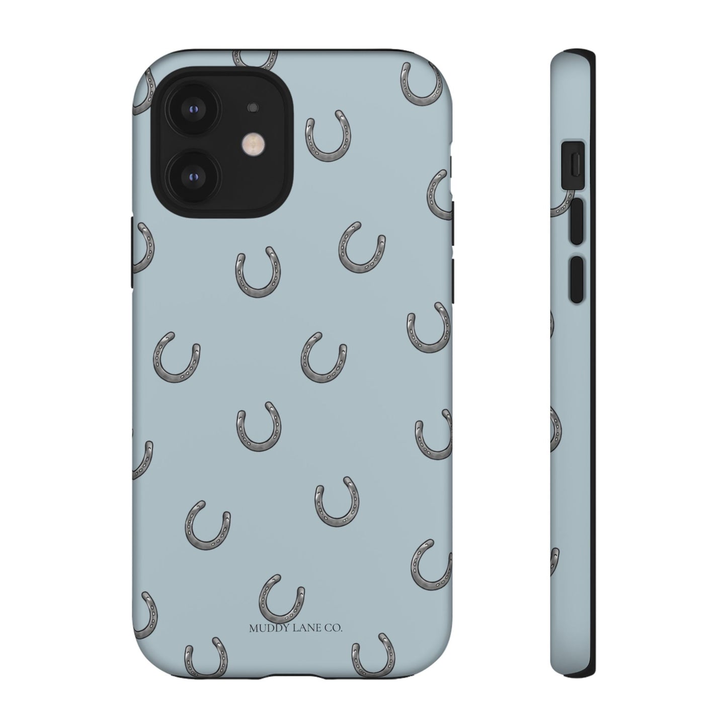 Horseshoe Pattern Tough Phone Case in Dusty Blue Matte