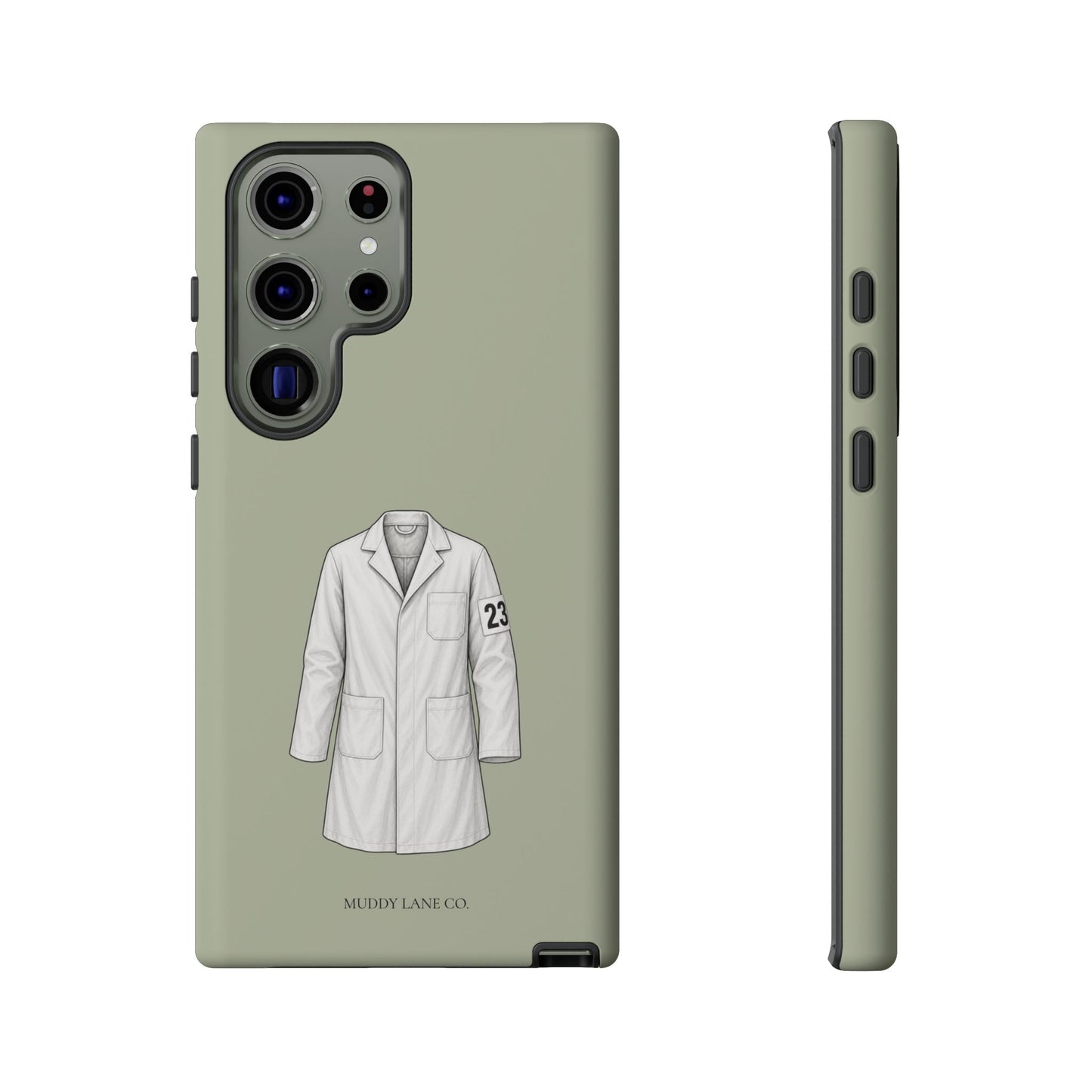 Showing Coat Tough Phone Case in Light Sage Matte