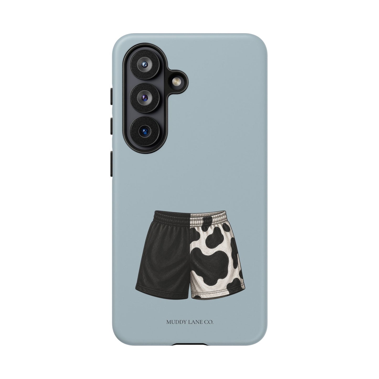 Cow Print Shorts Tough Phone Case in Dusty Blue Matte