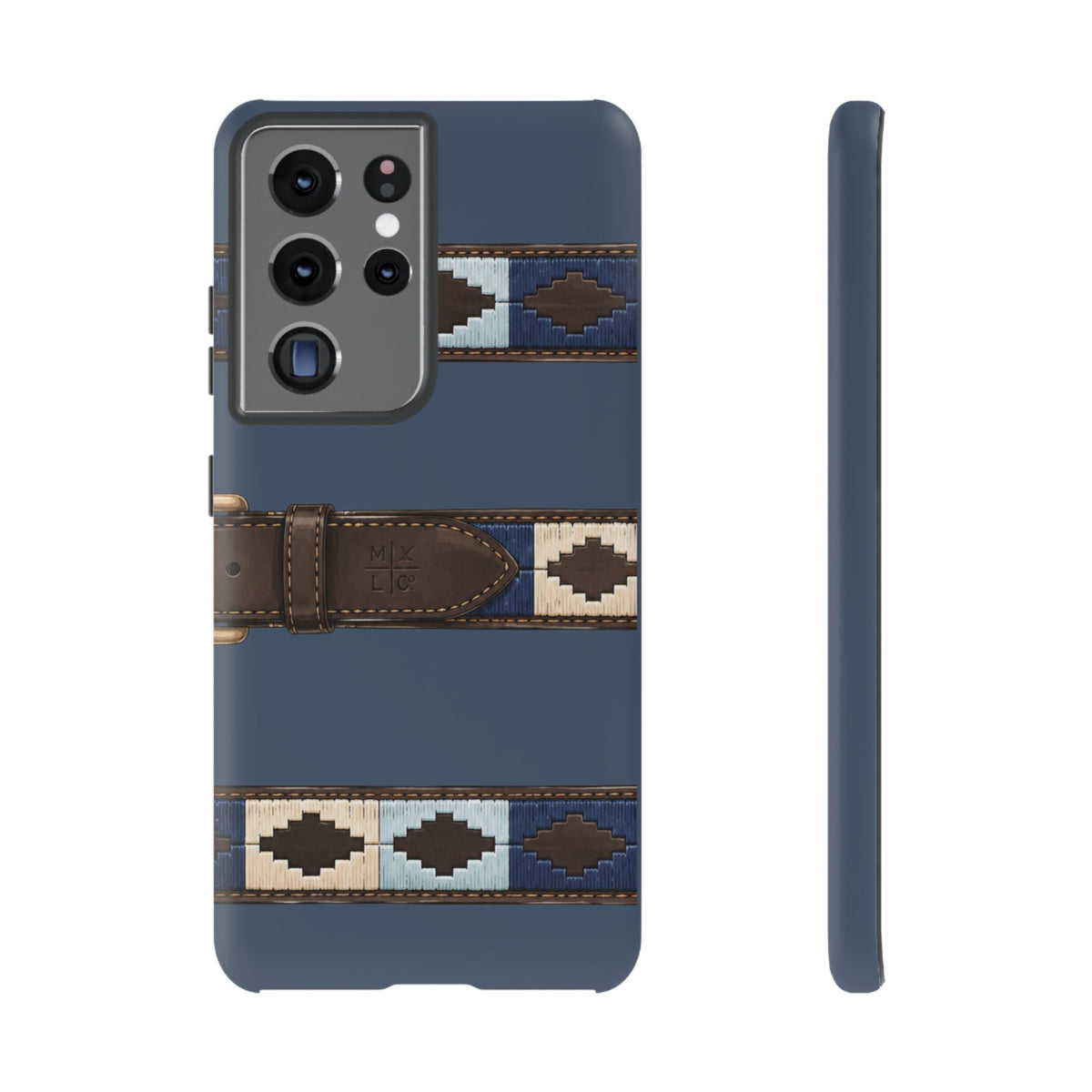 Country Belt Pattern Tough Phone Case in Deep Navy Matte
