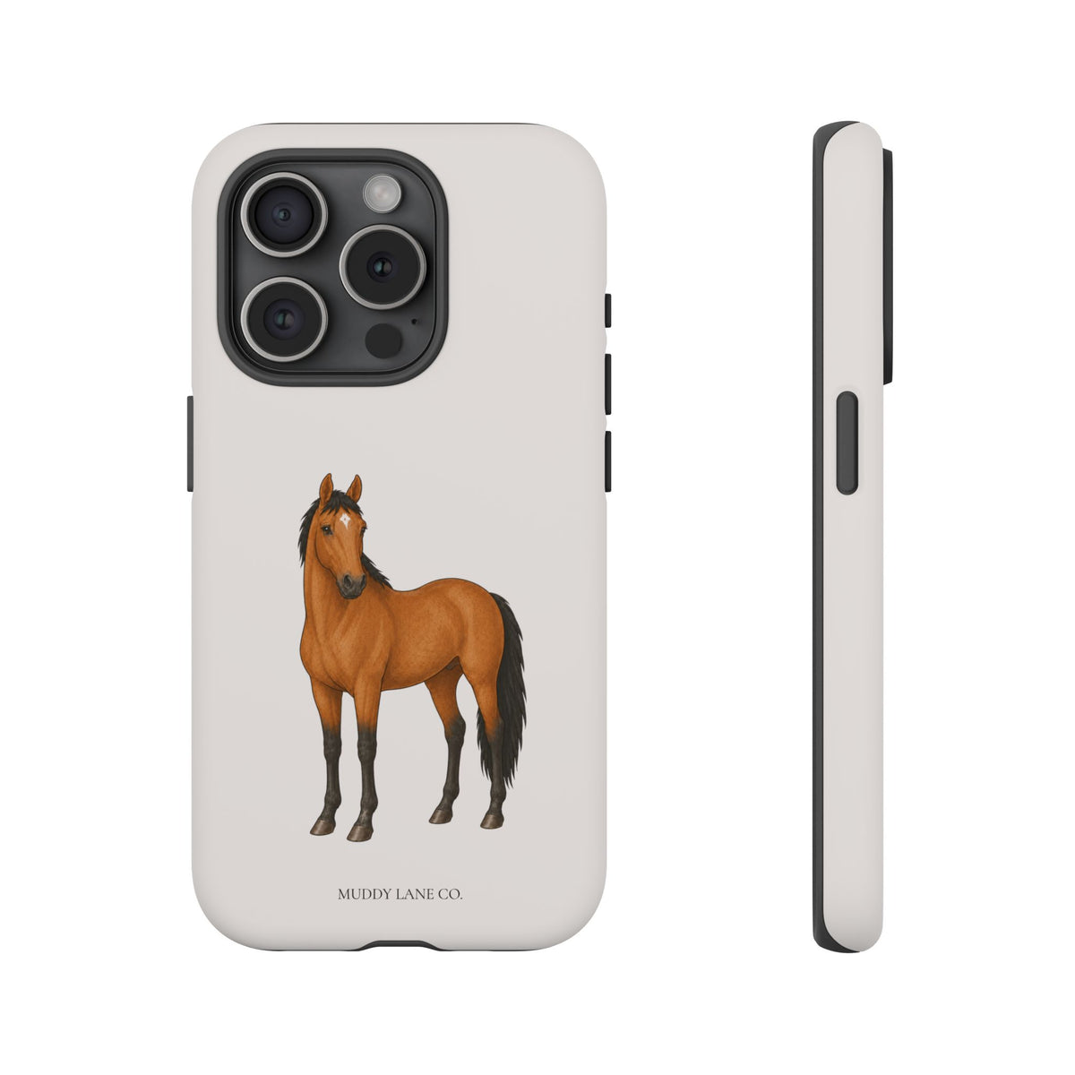 Chestnut Horse Tough Phone Case in Warm Cream Matte