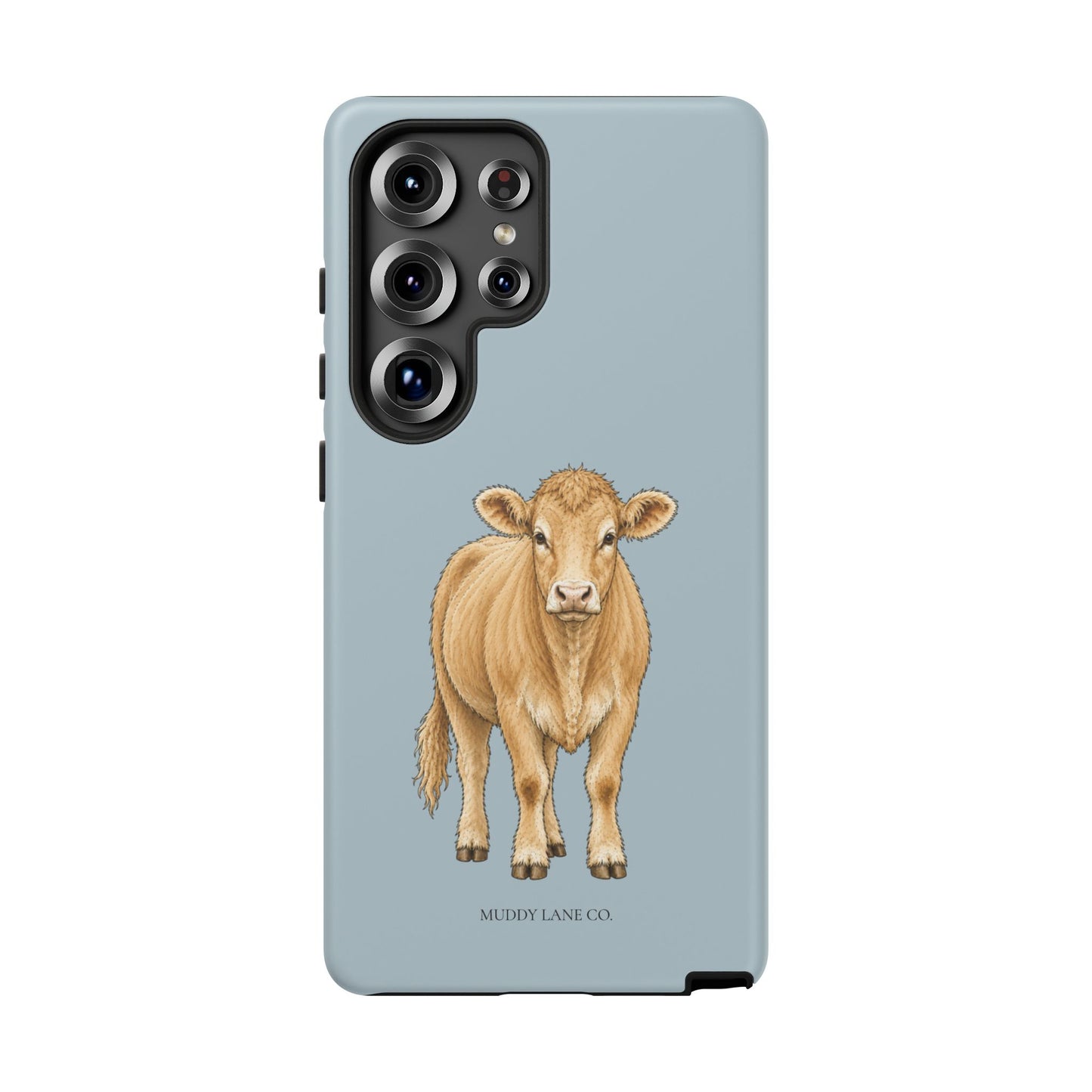 Farm Cow Tough Phone Case in Dusty Blue Matte