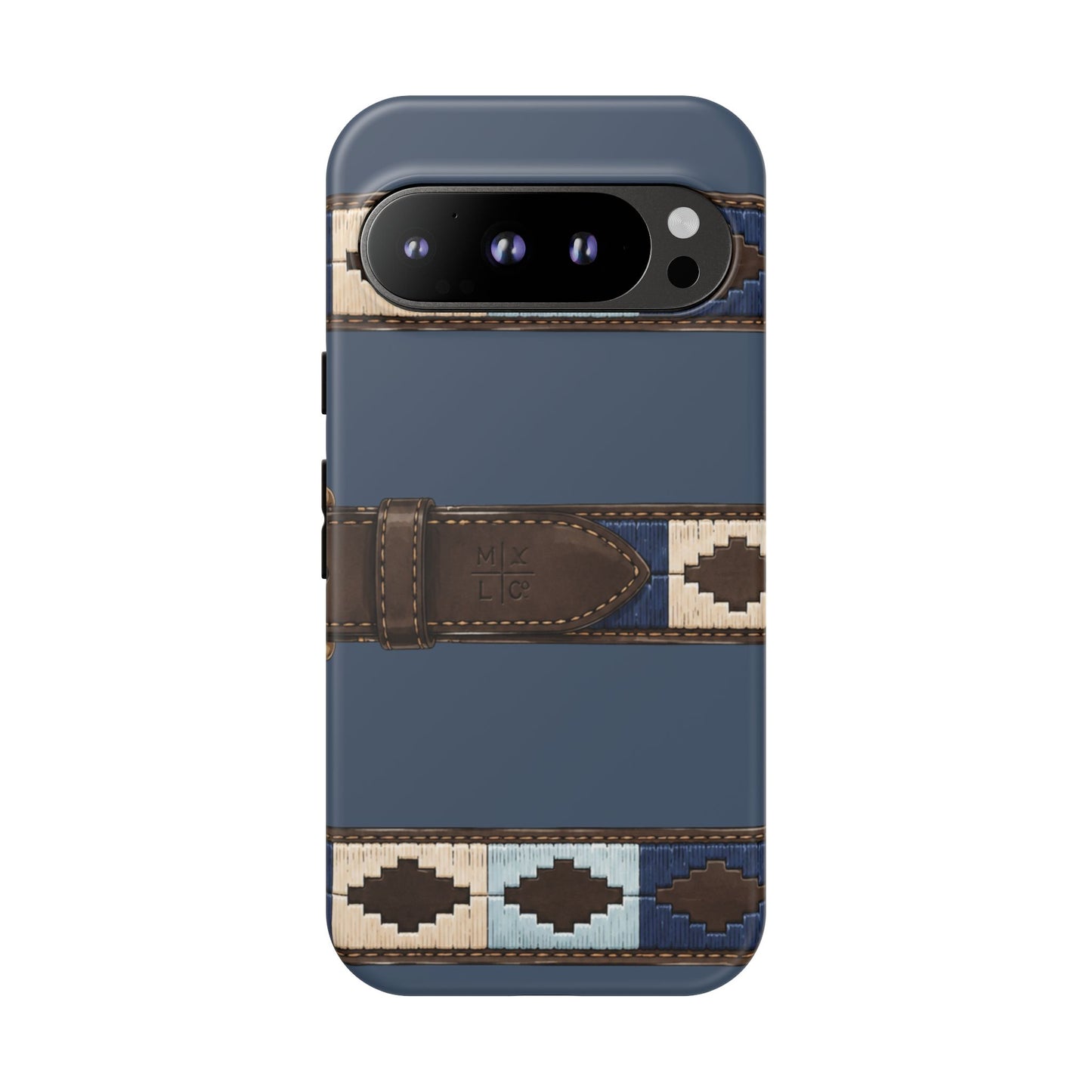 Country Belt Pattern Tough Phone Case in Deep Navy Matte
