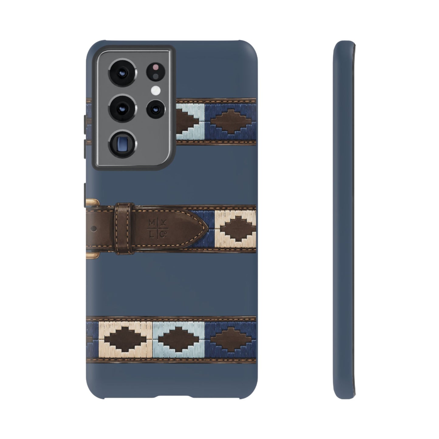 Country Belt Pattern Tough Phone Case in Deep Navy Matte