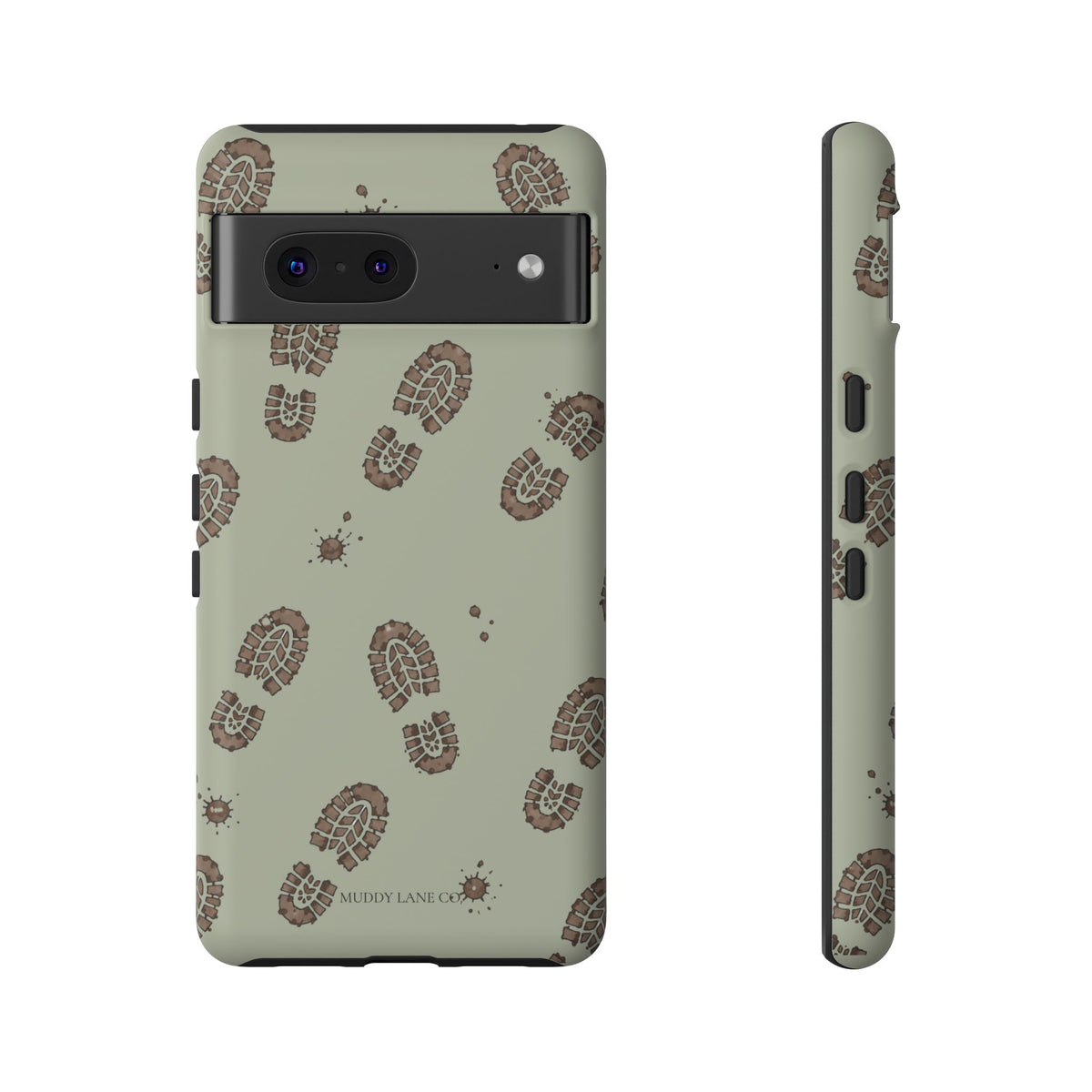 Muddy Boot Print Tough Phone Case in Light Sage Matte