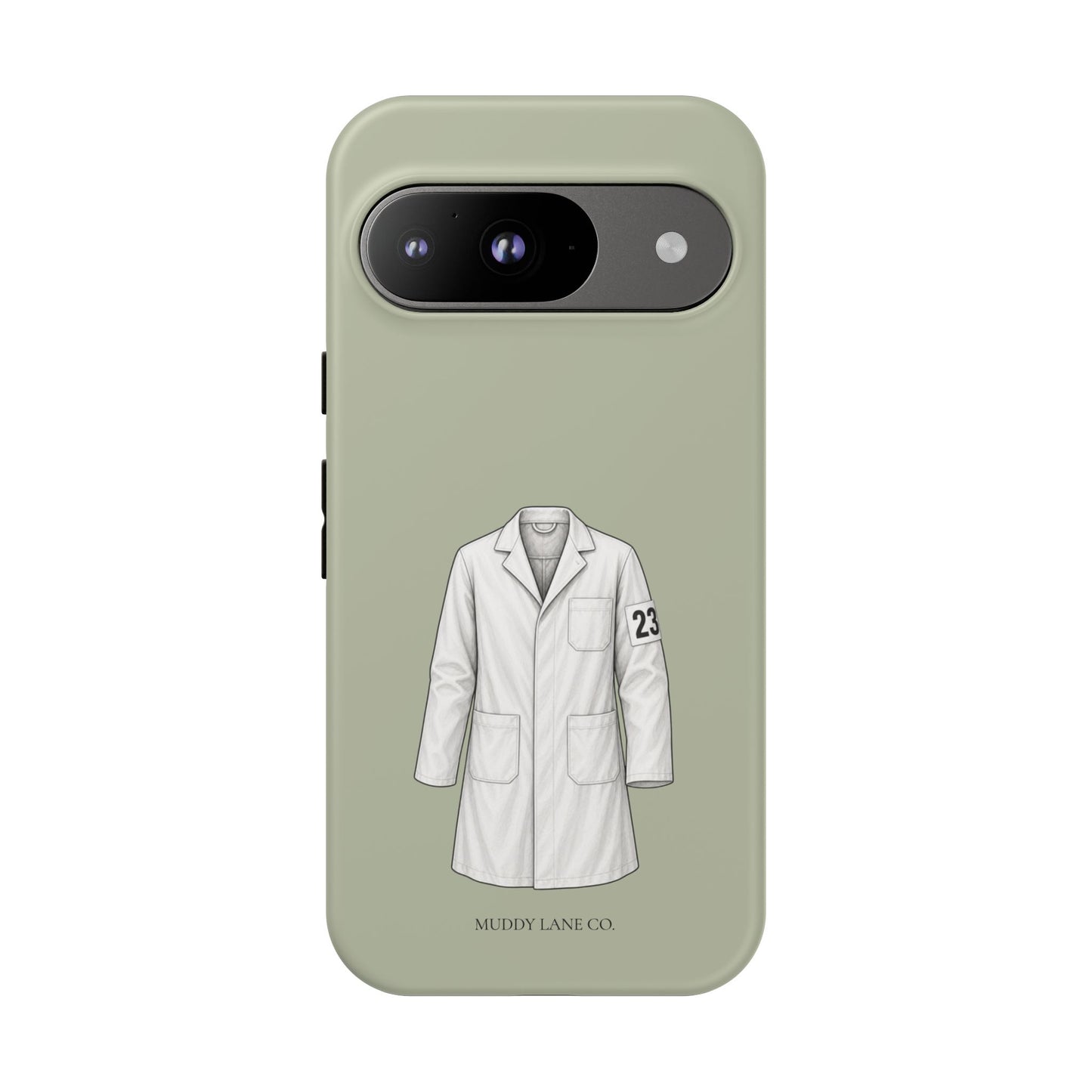 Showing Coat Tough Phone Case in Light Sage Matte