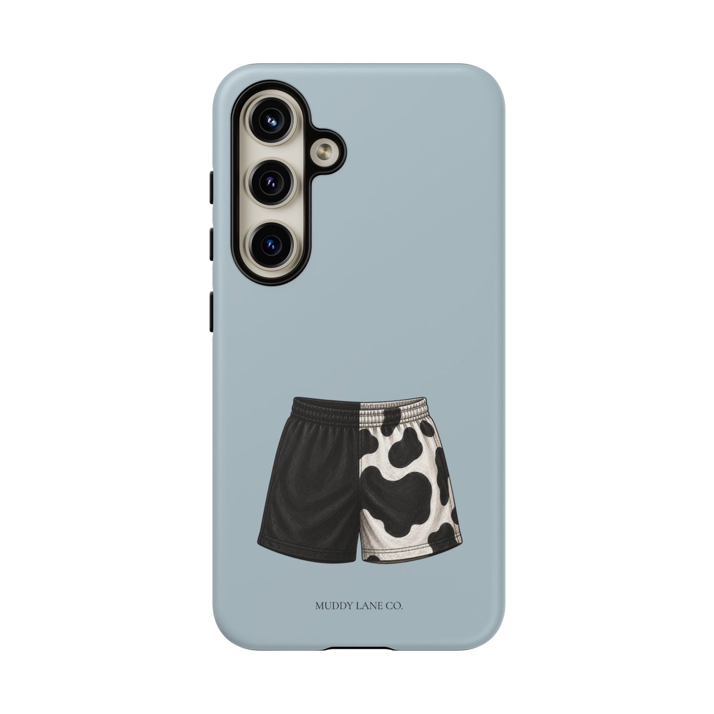 Cow Print Shorts Tough Phone Case in Dusty Blue Matte
