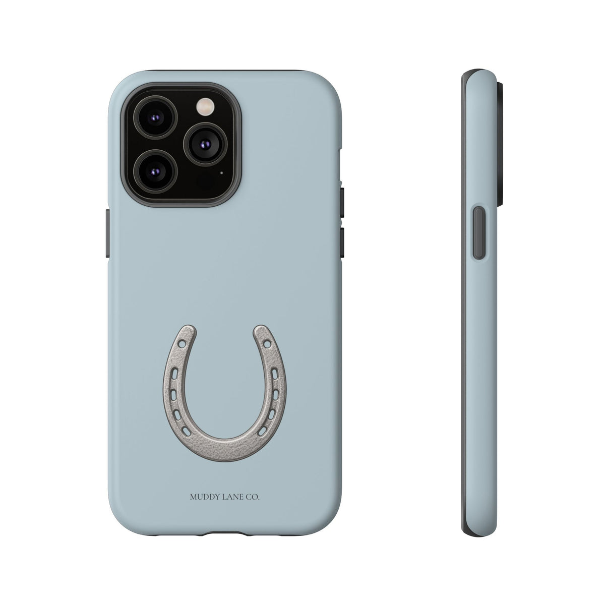 Horseshoe Tough Phone Case in Dusty Blue Matte