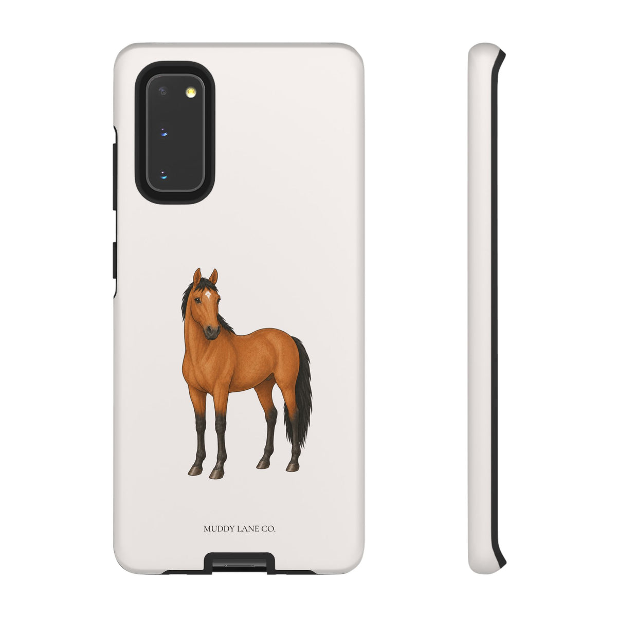 Chestnut Horse Tough Phone Case in Warm Cream Matte