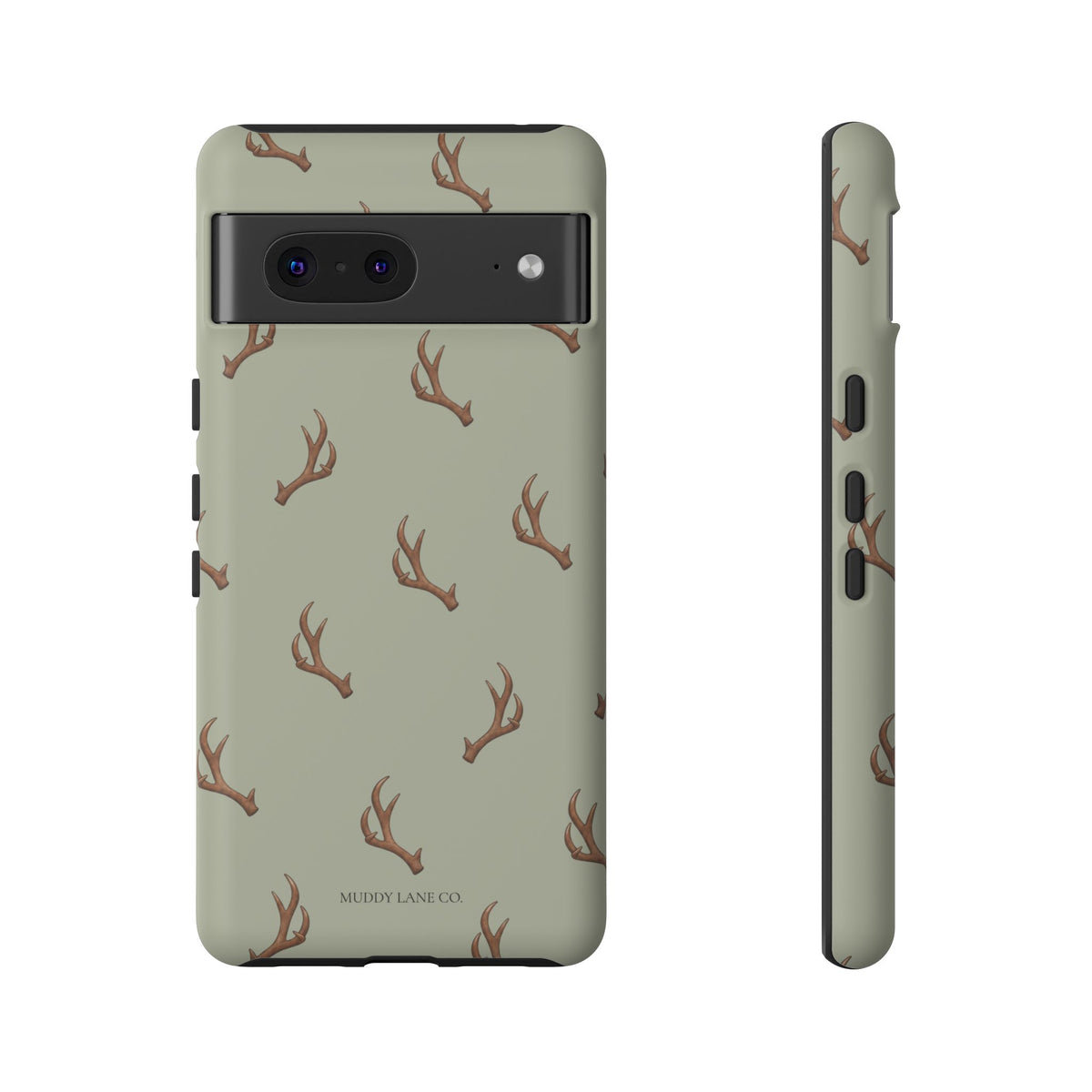Antler Pattern Tough Phone Case in Light Sage Matte