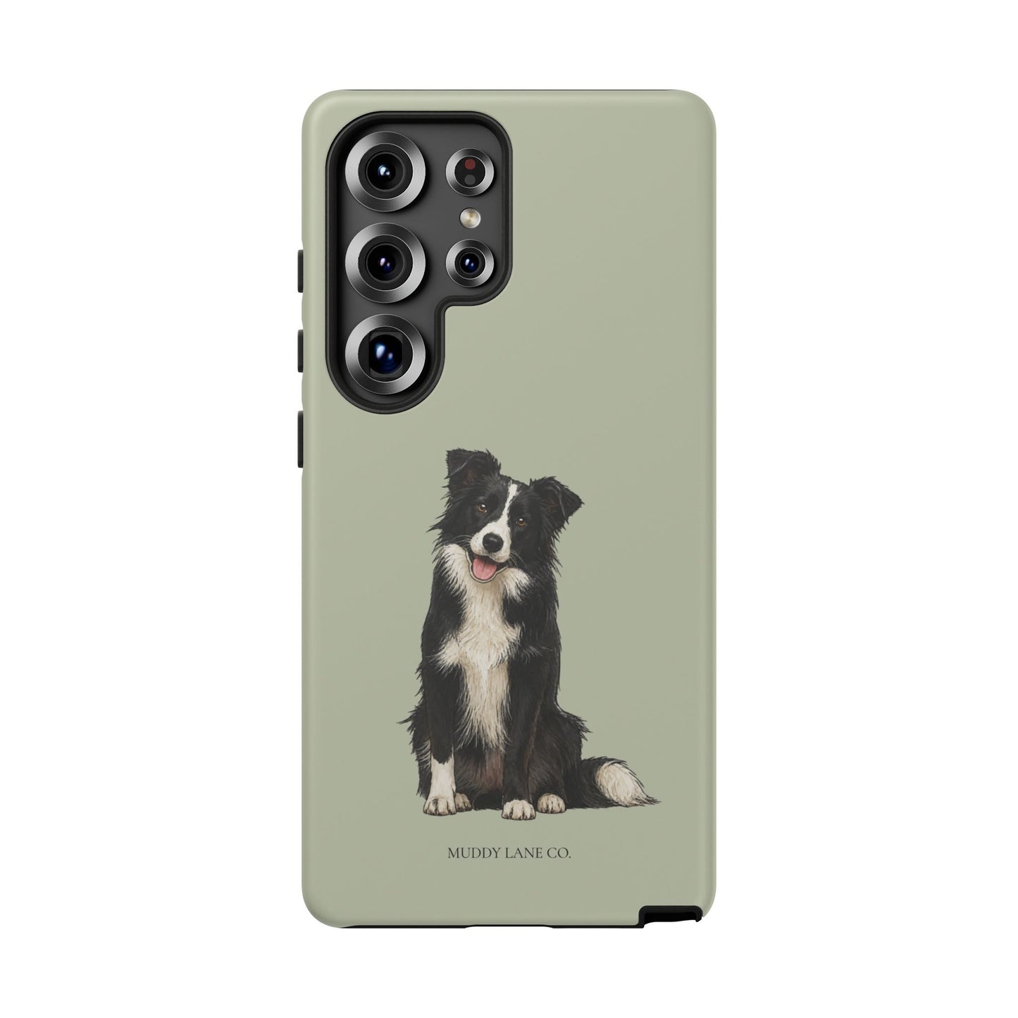 Border Collie Tough Phone Case in Light Sage Matte