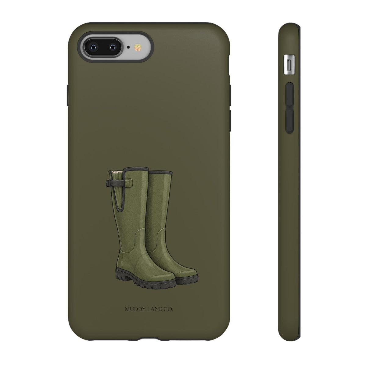 Wellies phone case in Muddy Green by Muddy Lane Co, photo 3