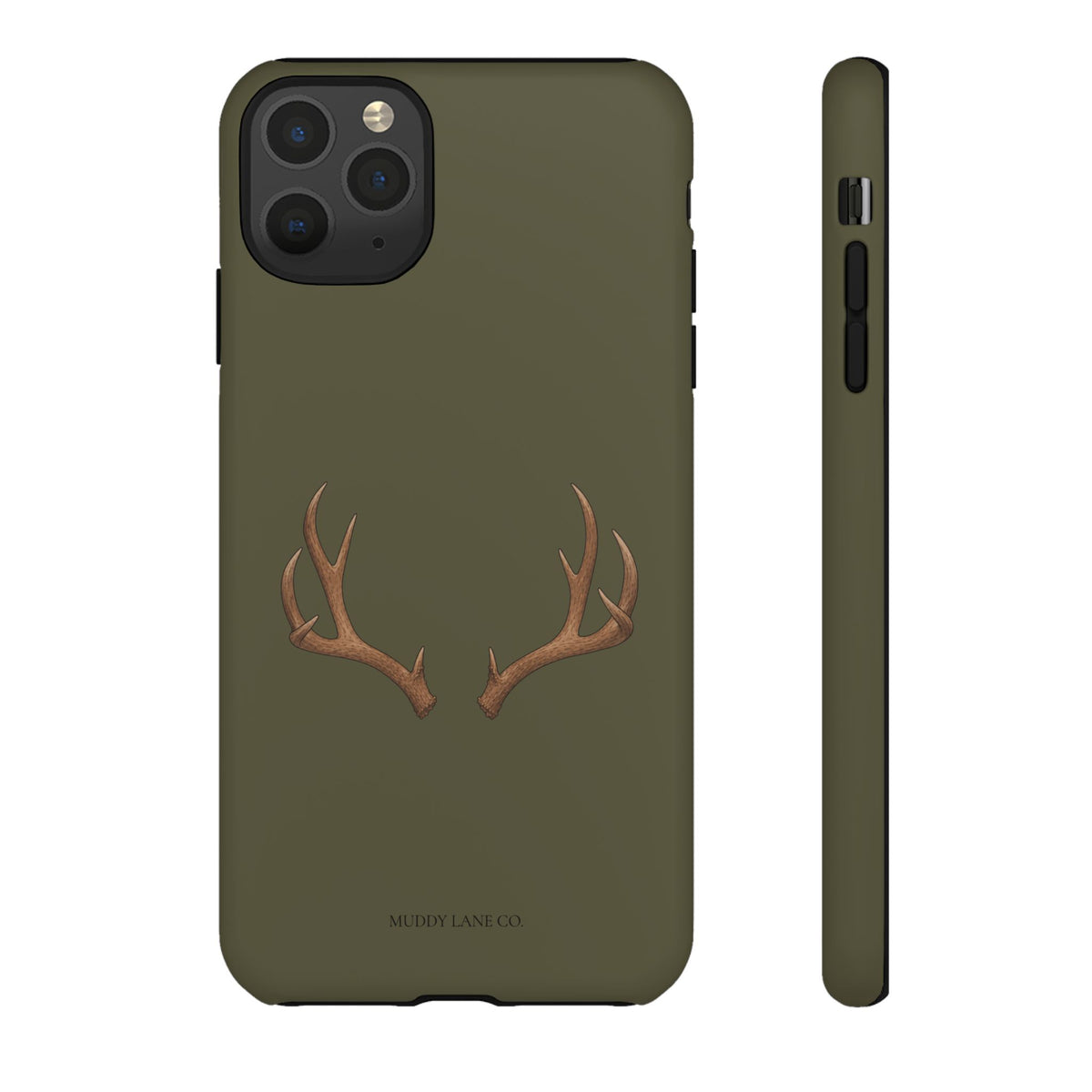 Antlers Tough Phone Case in Muddy Green Matte
