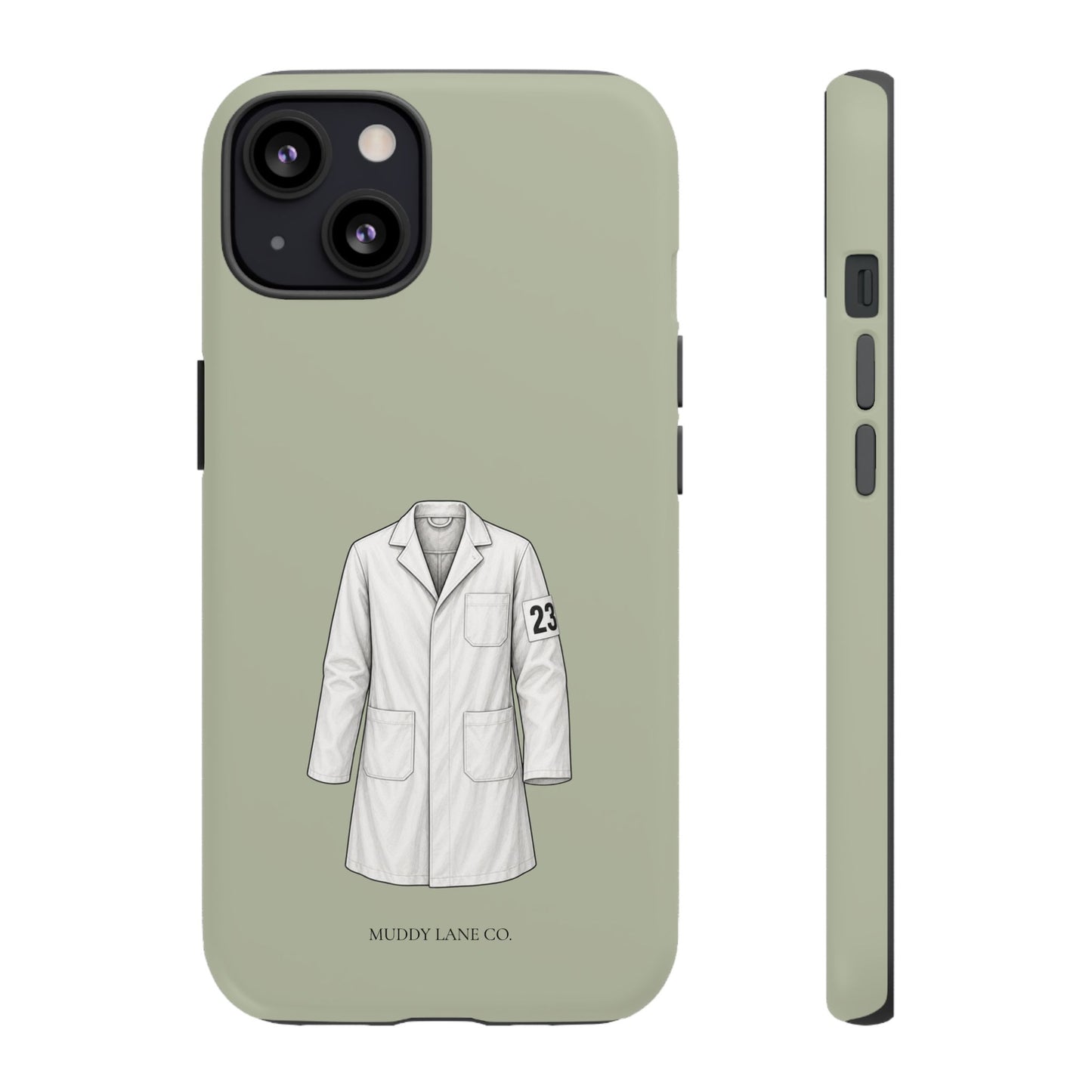 Showing Coat Tough Phone Case in Light Sage Matte