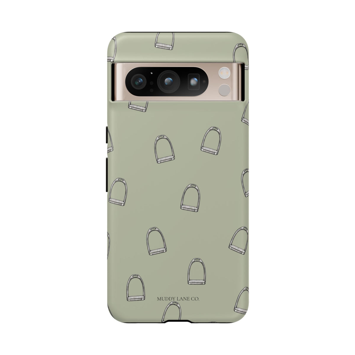 Stirrup Pattern Tough Phone Case in Light Sage Matte