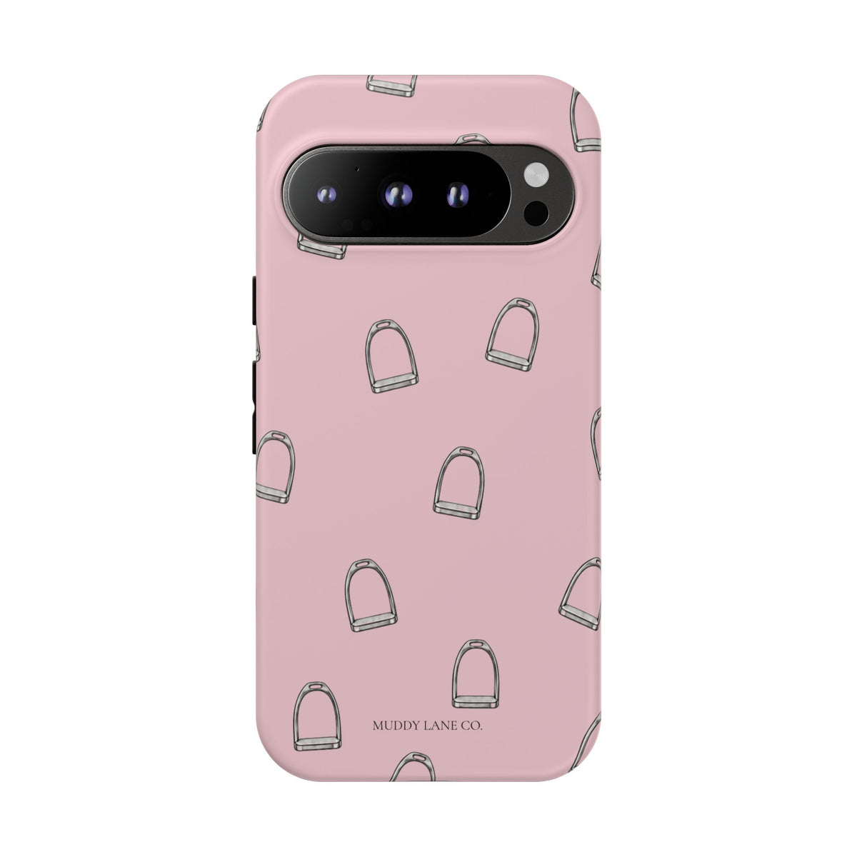 Stirrup Pattern Tough Phone Case in Soft Rosette Pink Matte